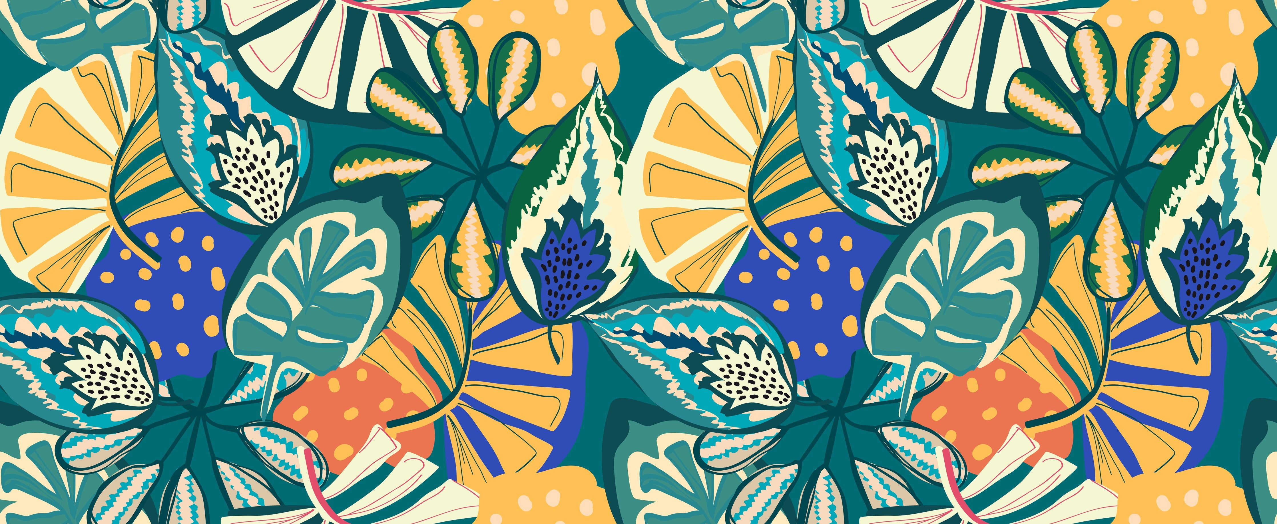 WC-Rückwand-Tropisches Blätter-Muster Retro