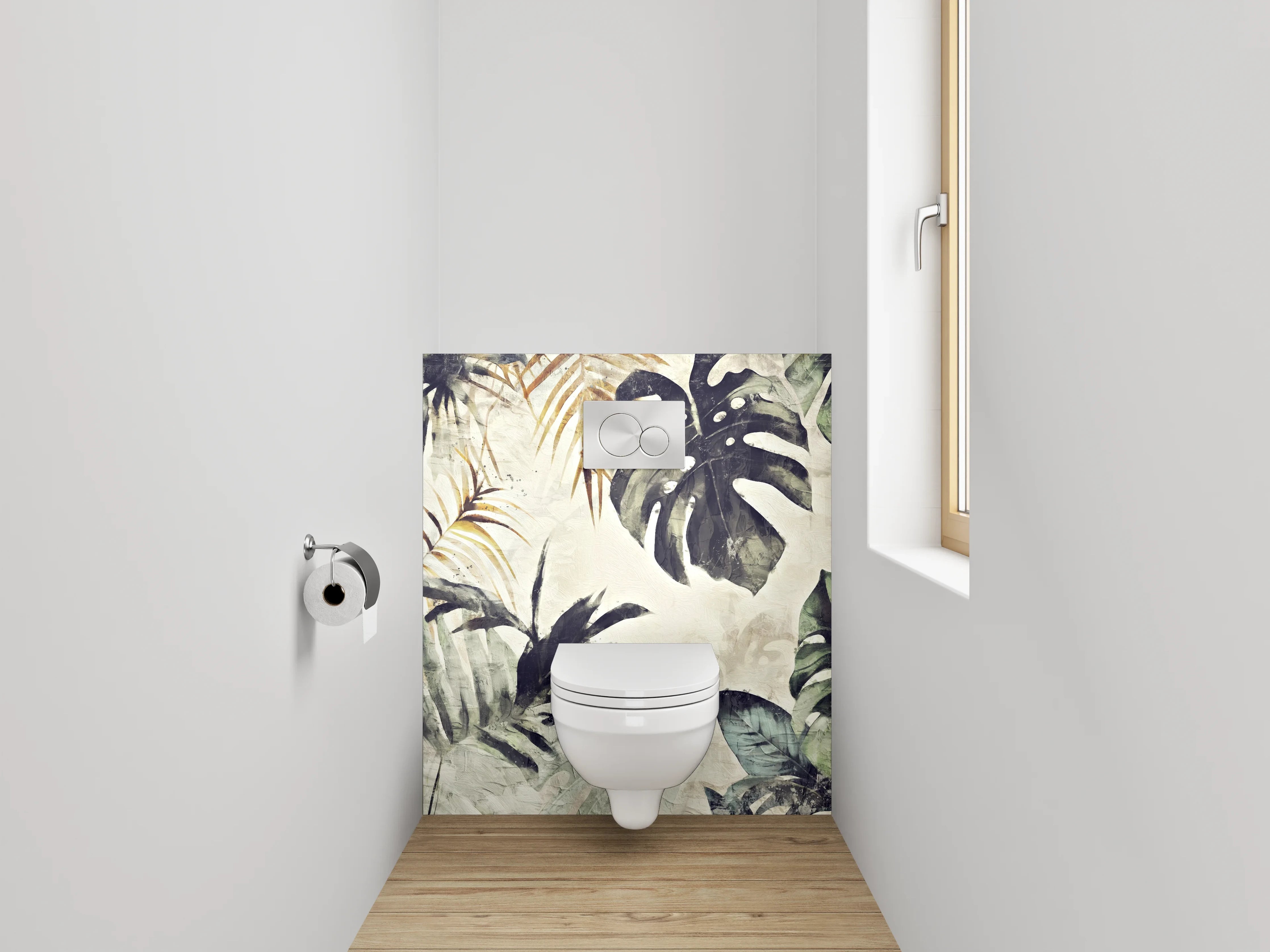 WC-Rückwand - Tropisches Blatt-Aquarell Vintage