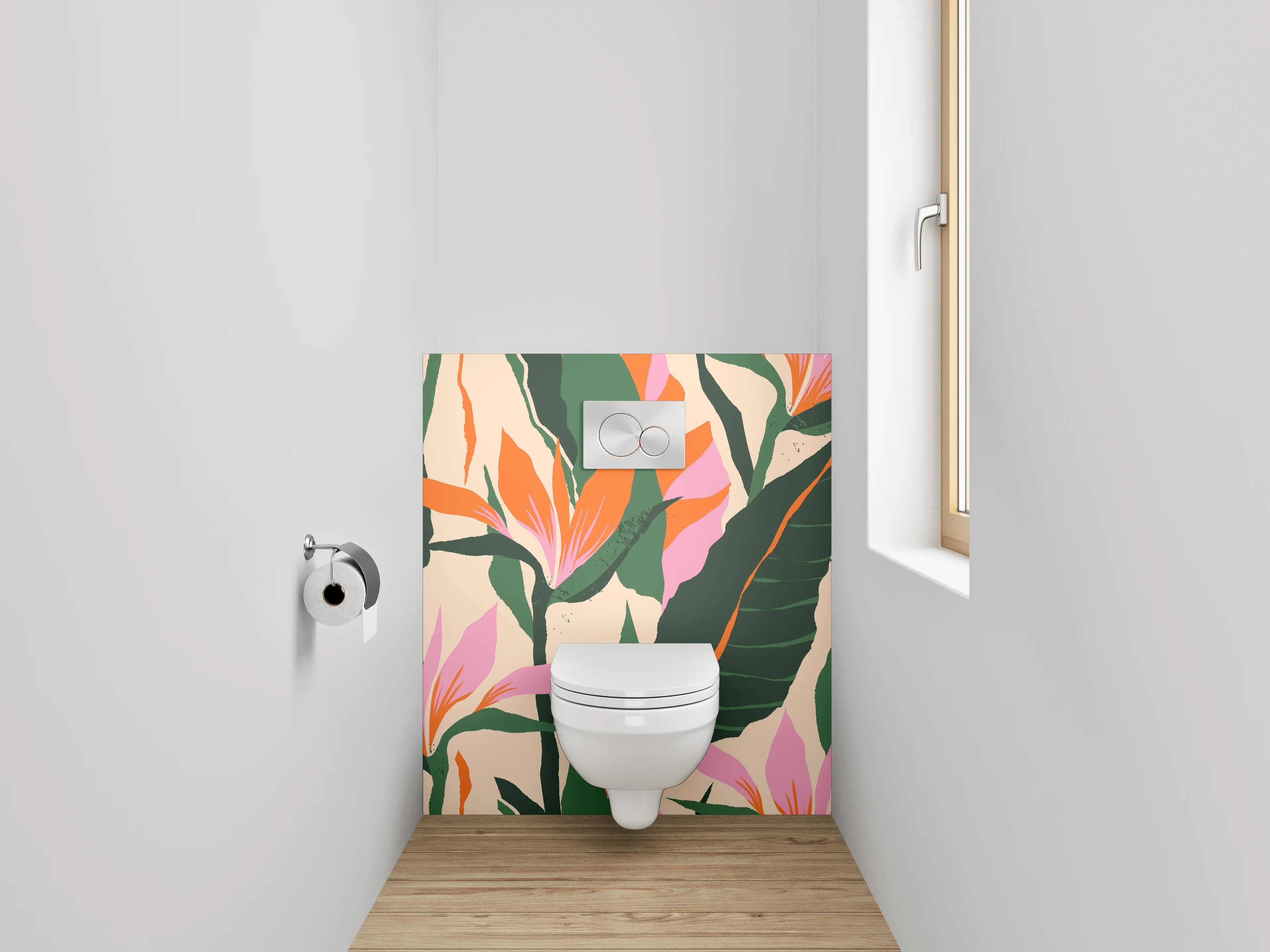 WC-Rückwand - Tropisches Blumenmuster Exotik Design