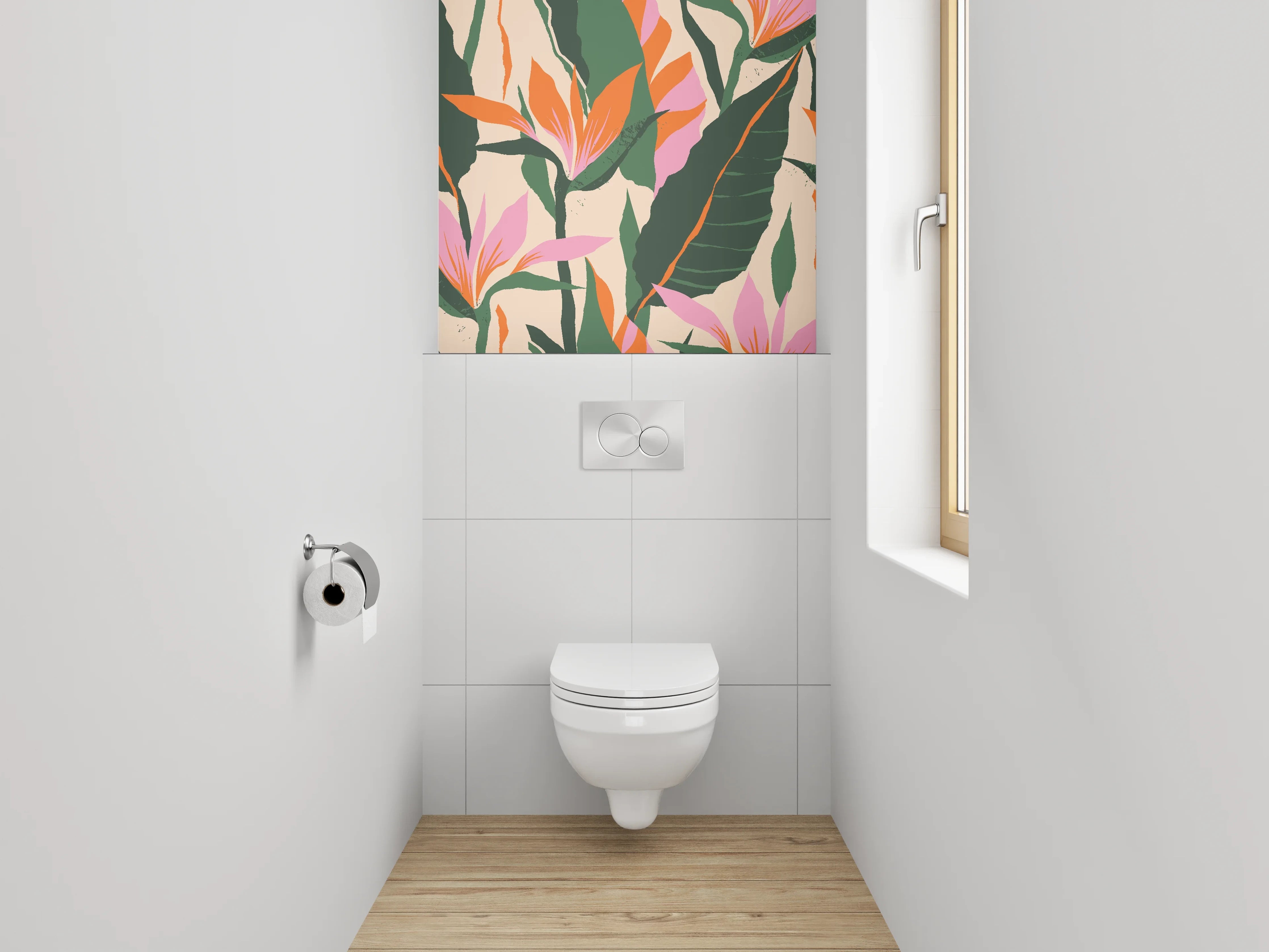 WC-Rückwand - Tropisches Blumenmuster Exotik Design