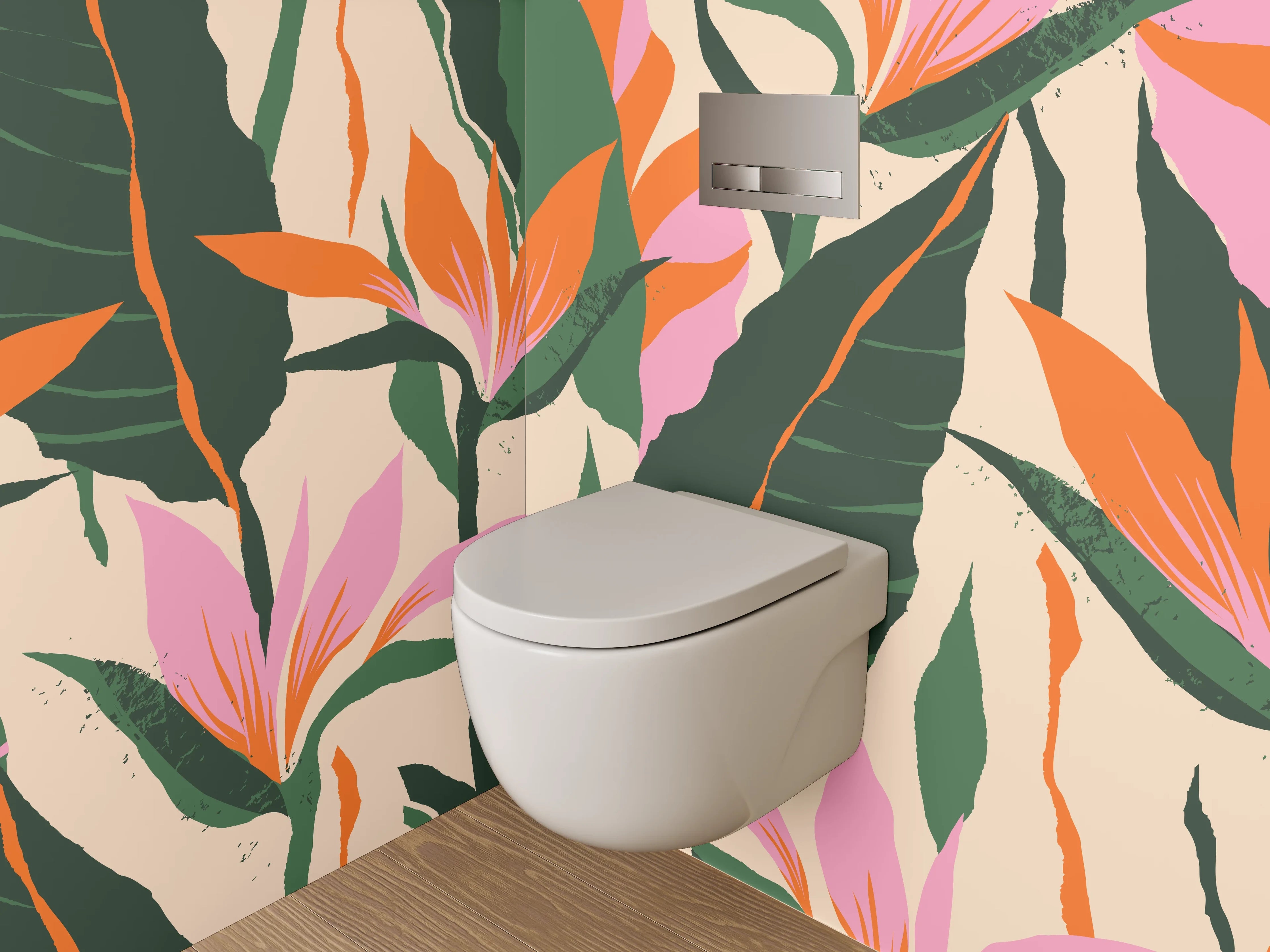 WC-Rückwand - Tropisches Blumenmuster Exotik Design