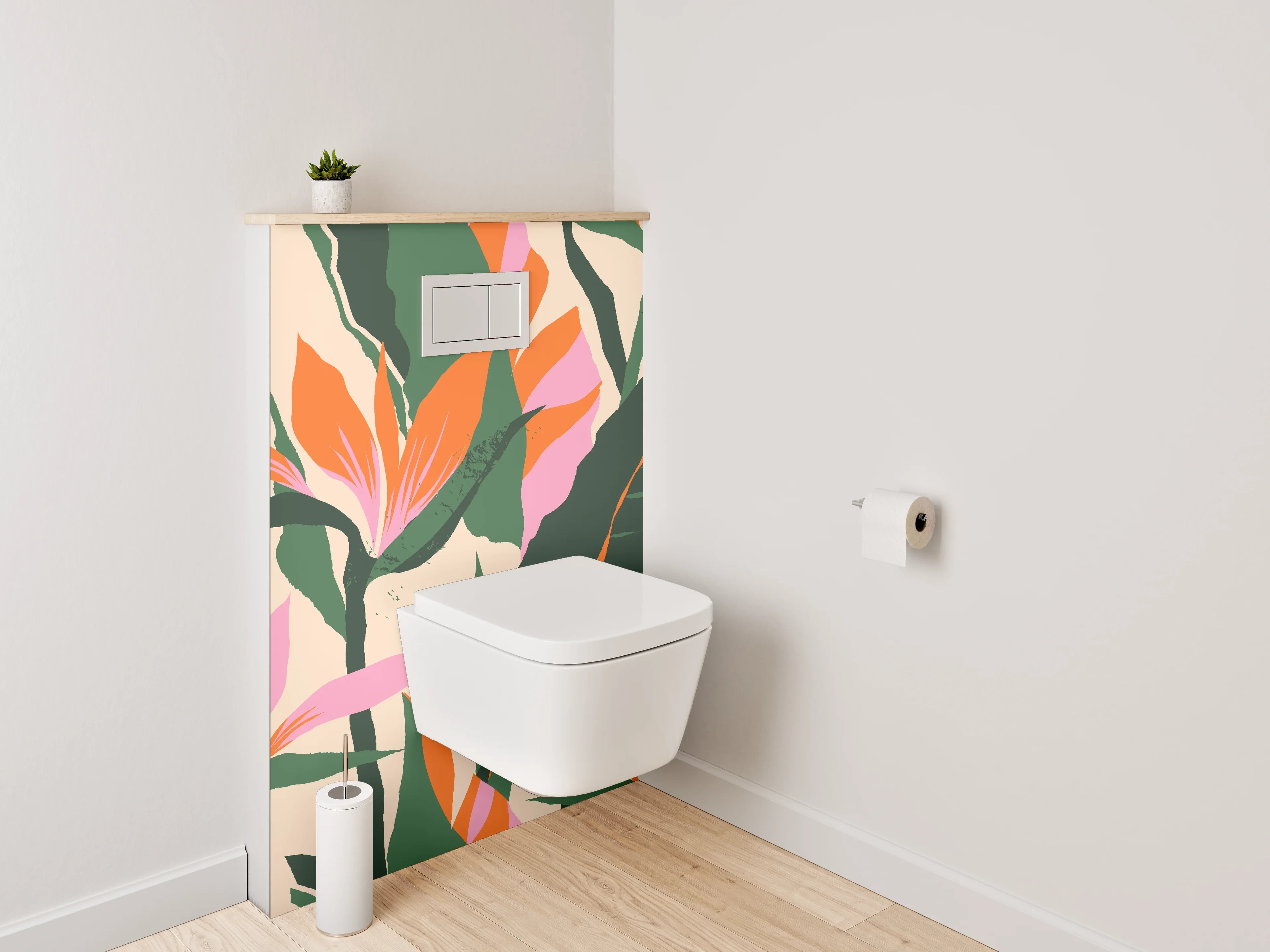 WC-Rückwand - Tropisches Blumenmuster Exotik Design