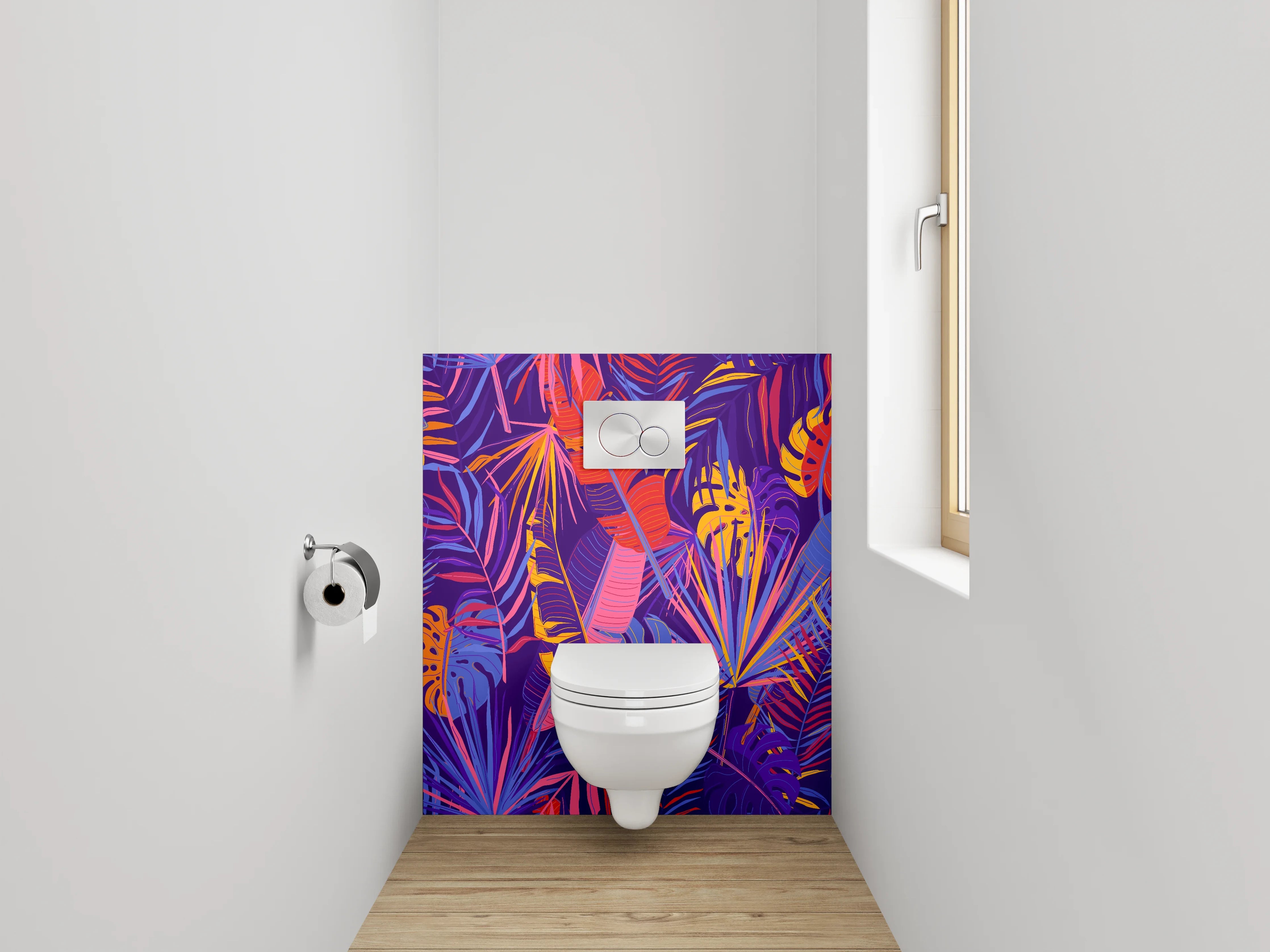 WC-Rückwand - Tropisches Dschungel-Muster Bunt