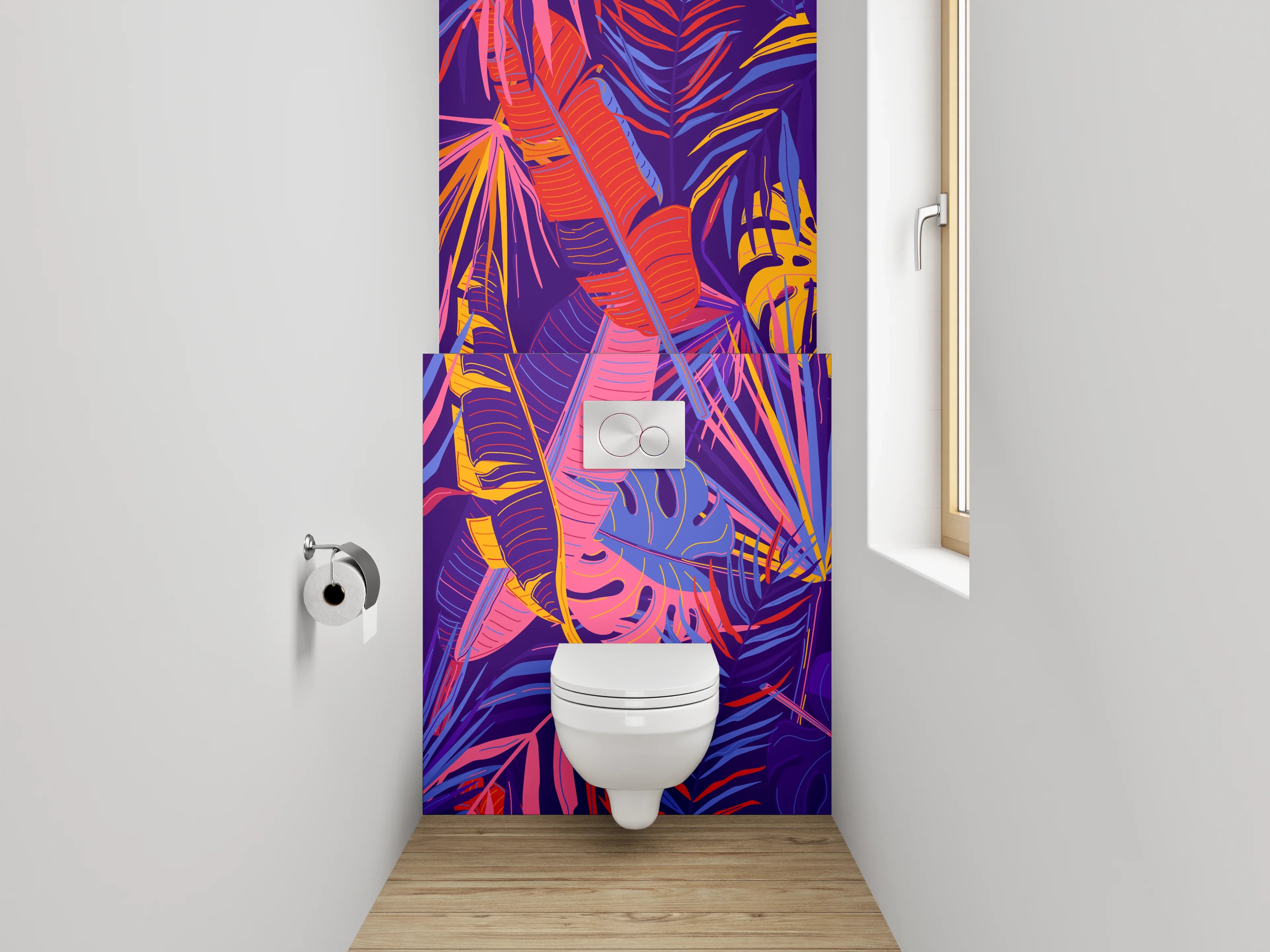 WC-Rückwand - Tropisches Dschungel-Muster Bunt