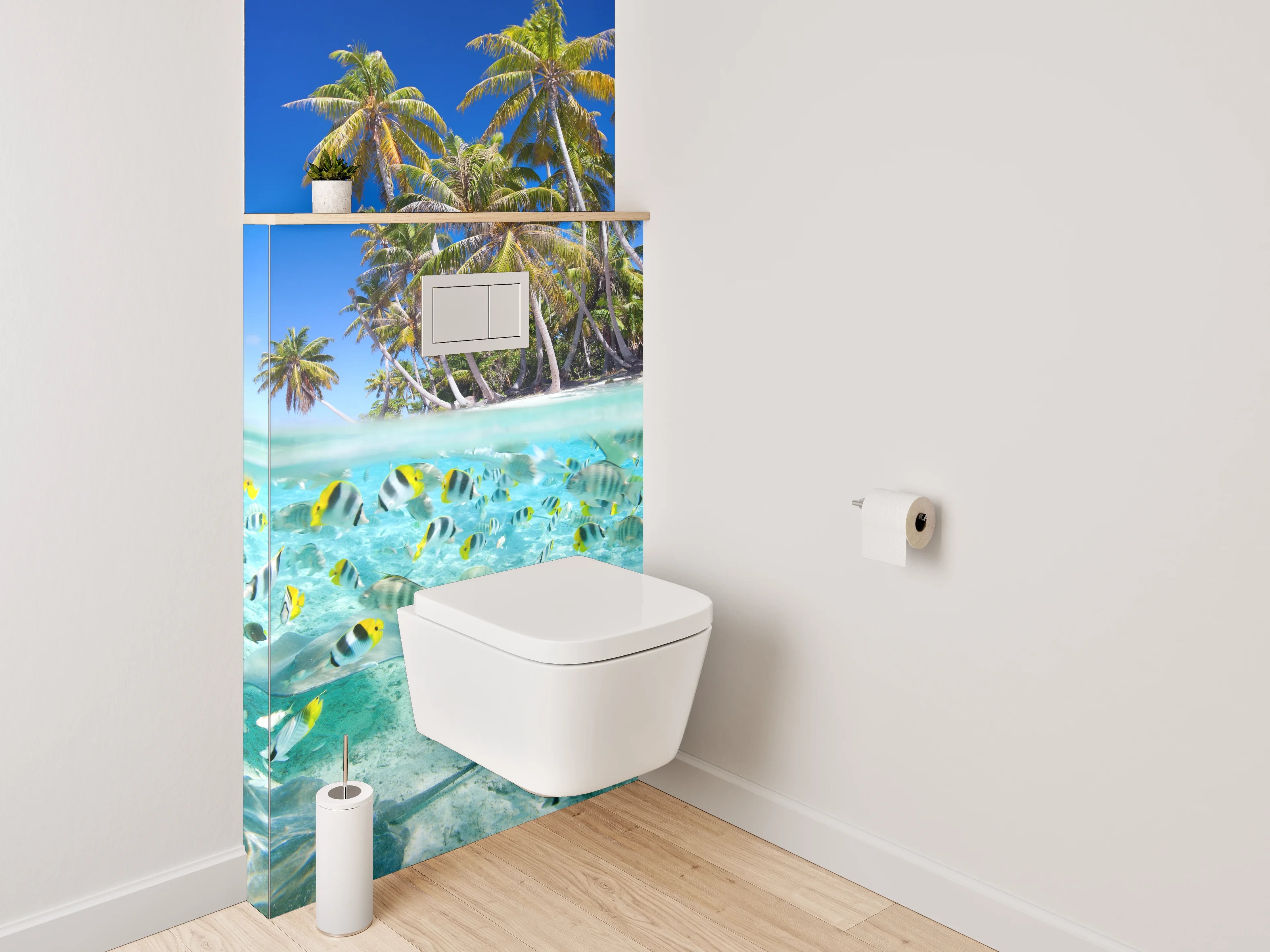 WC-Rückwand - Tropisches Paradies Unterwasserperspektive