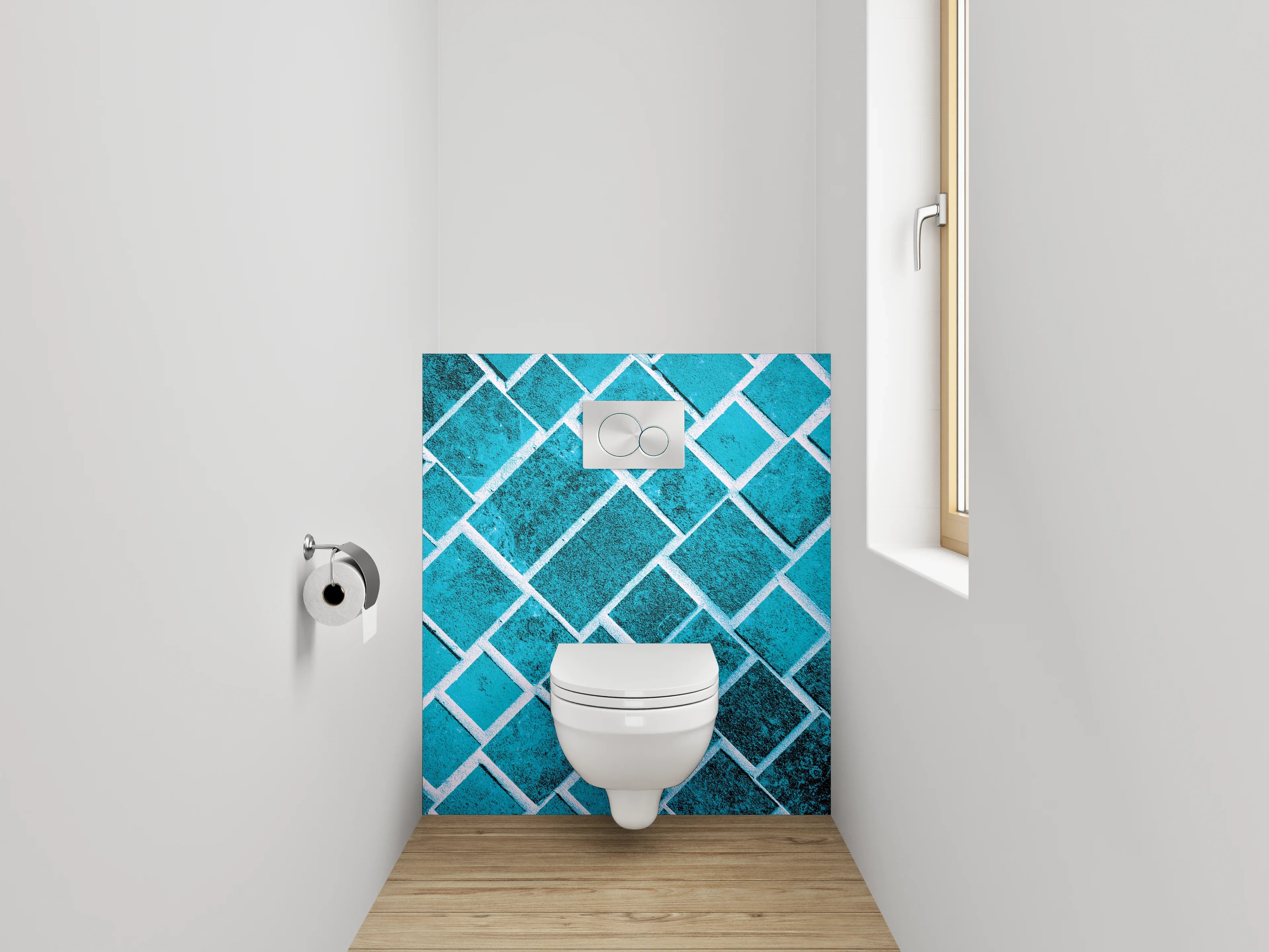 WC-Rückwand - Türkis Diamant Mosaik Muster
