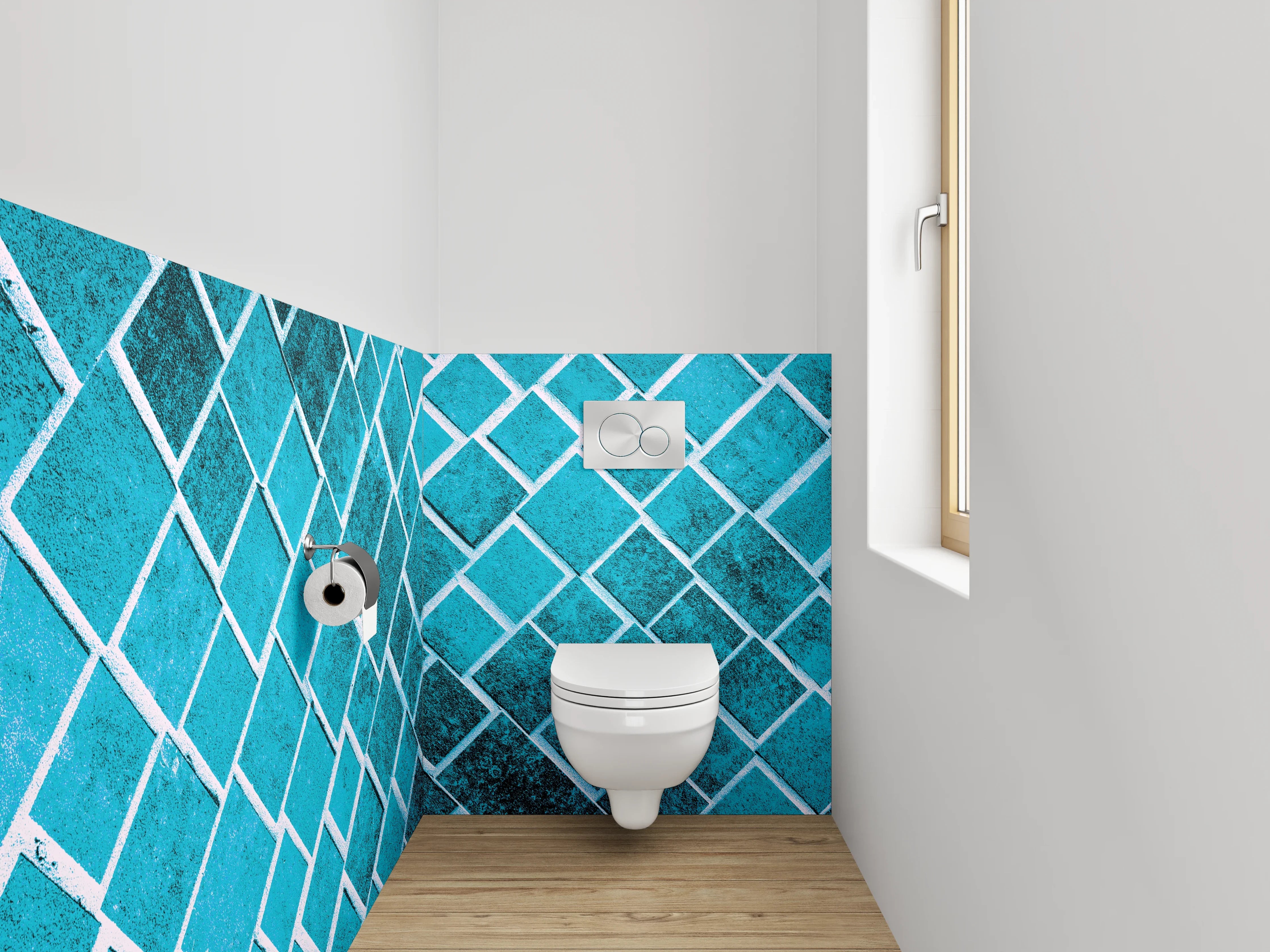 WC-Rückwand - Türkis Diamant Mosaik Muster