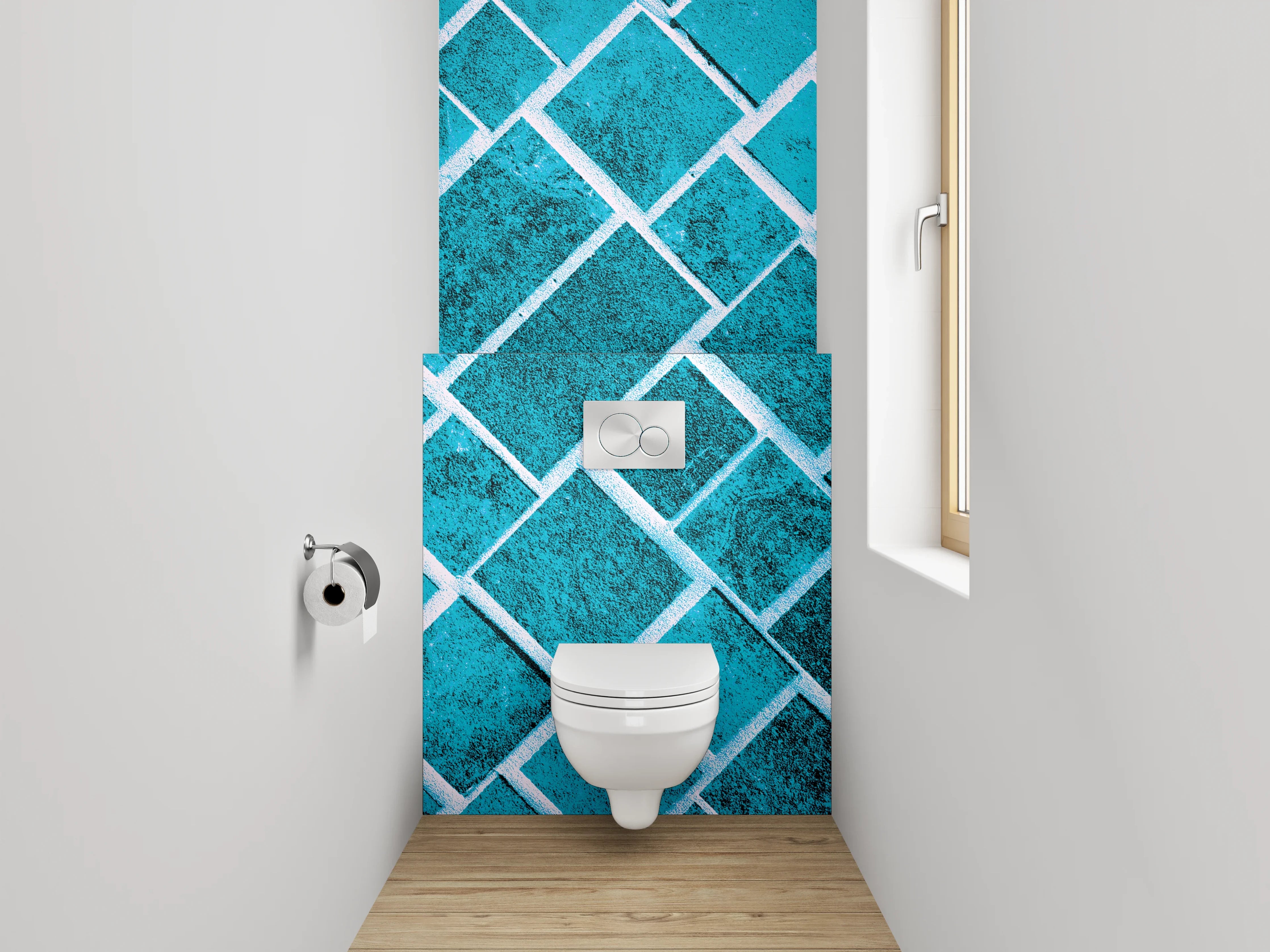 WC-Rückwand - Türkis Diamant Mosaik Muster