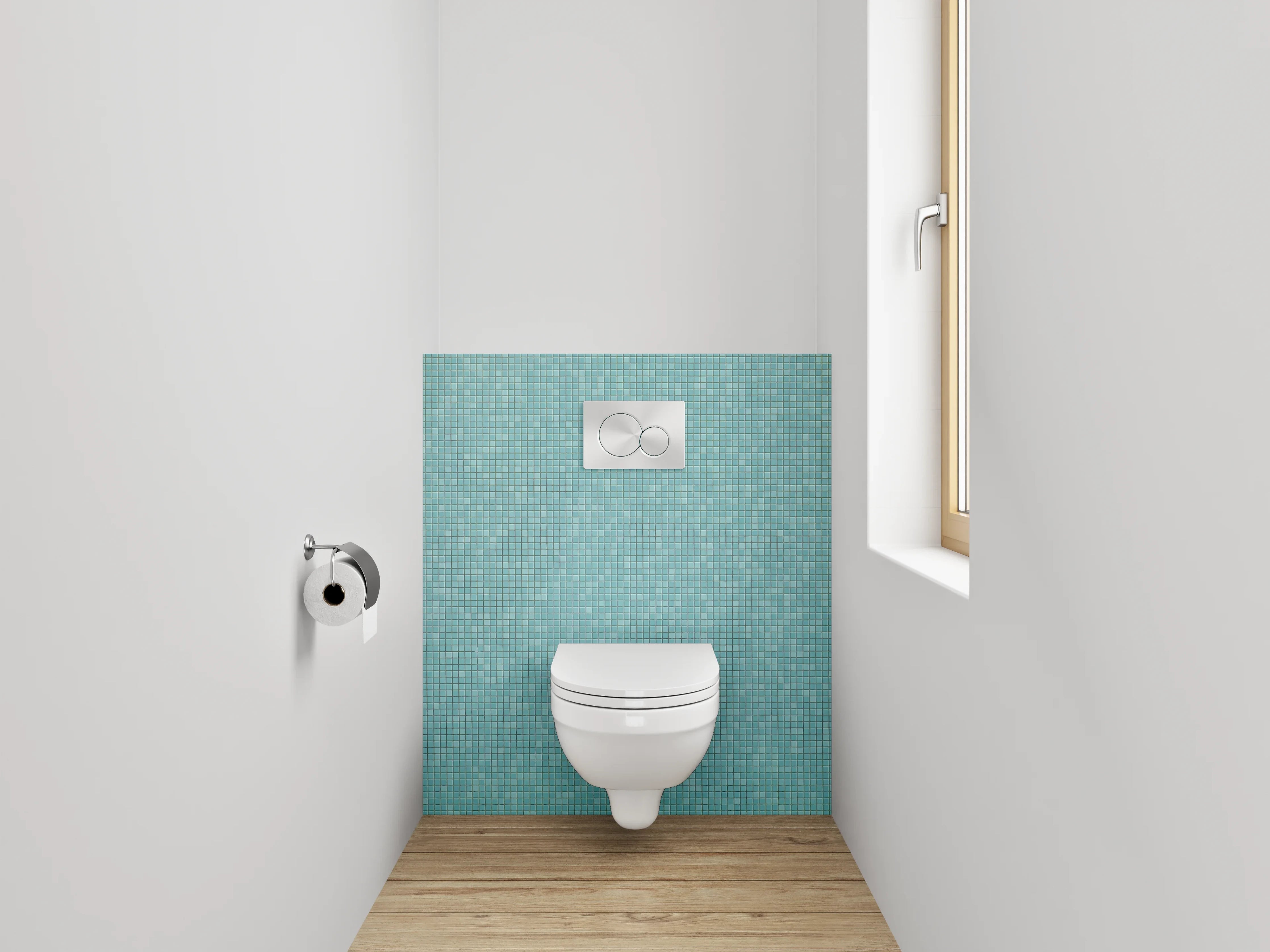 WC-Rückwand - Türkis Mosaik Fliesenoptik