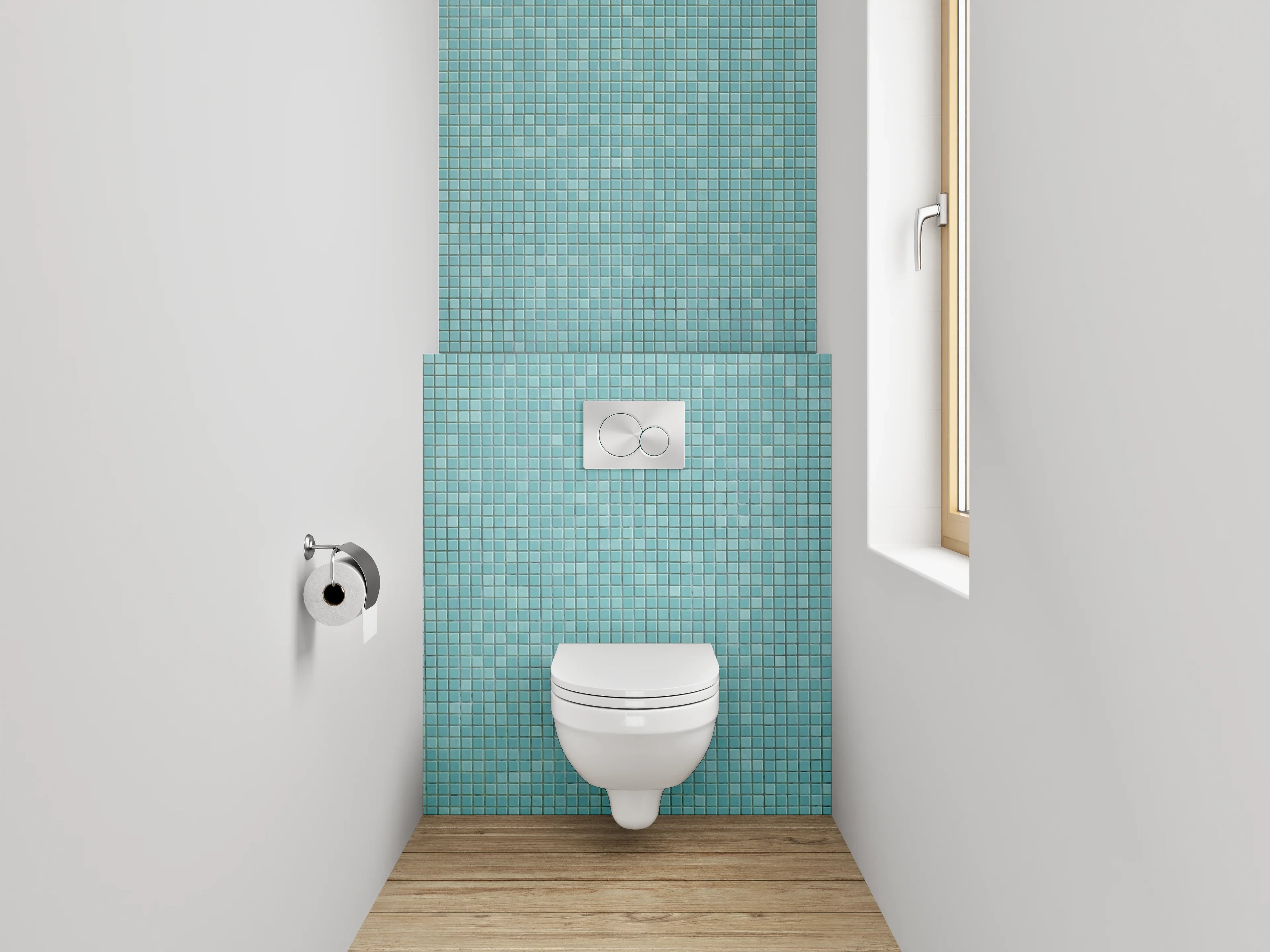 WC-Rückwand - Türkis Mosaik Fliesenoptik