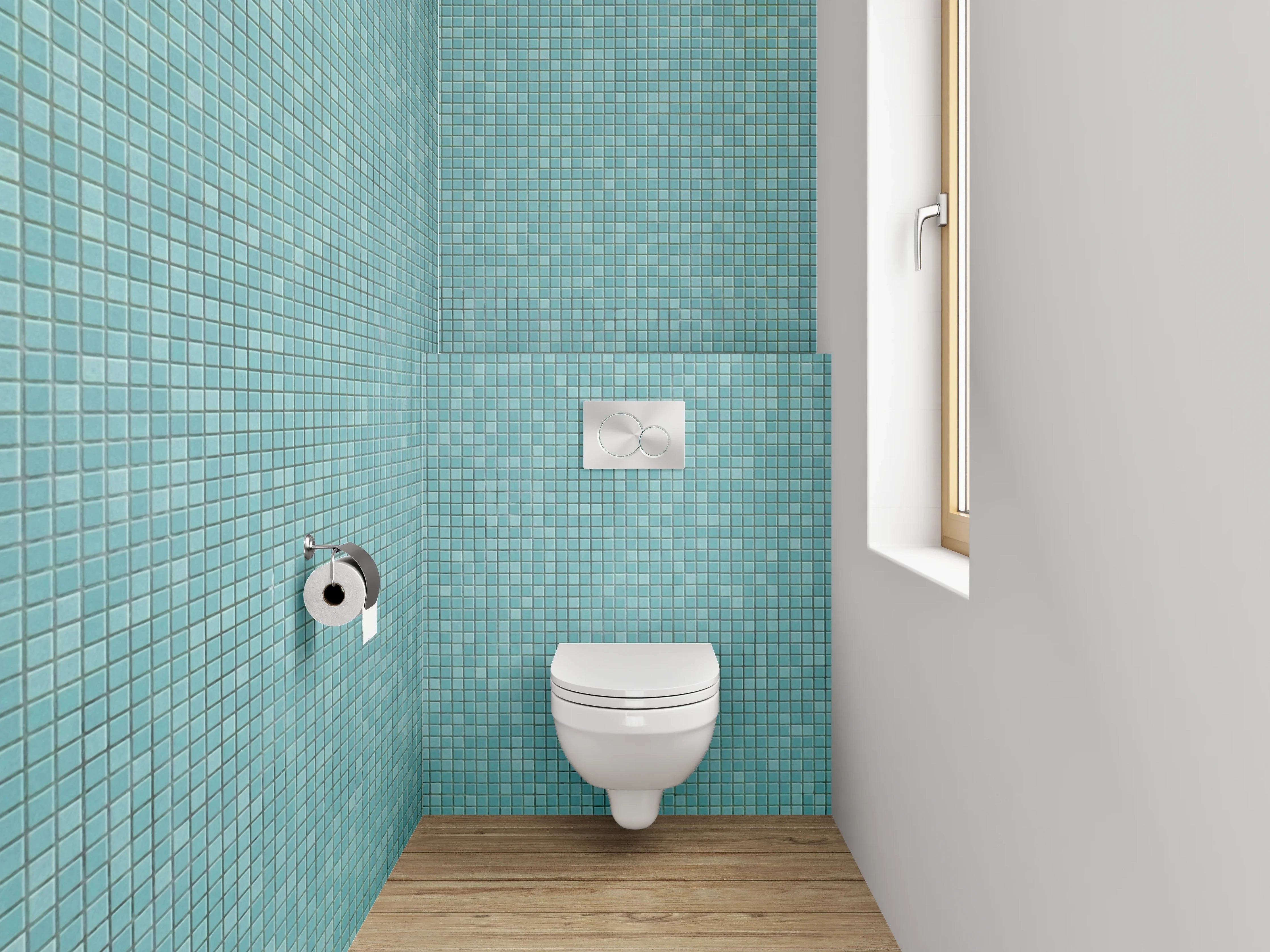WC-Rückwand - Türkis Mosaik Fliesenoptik