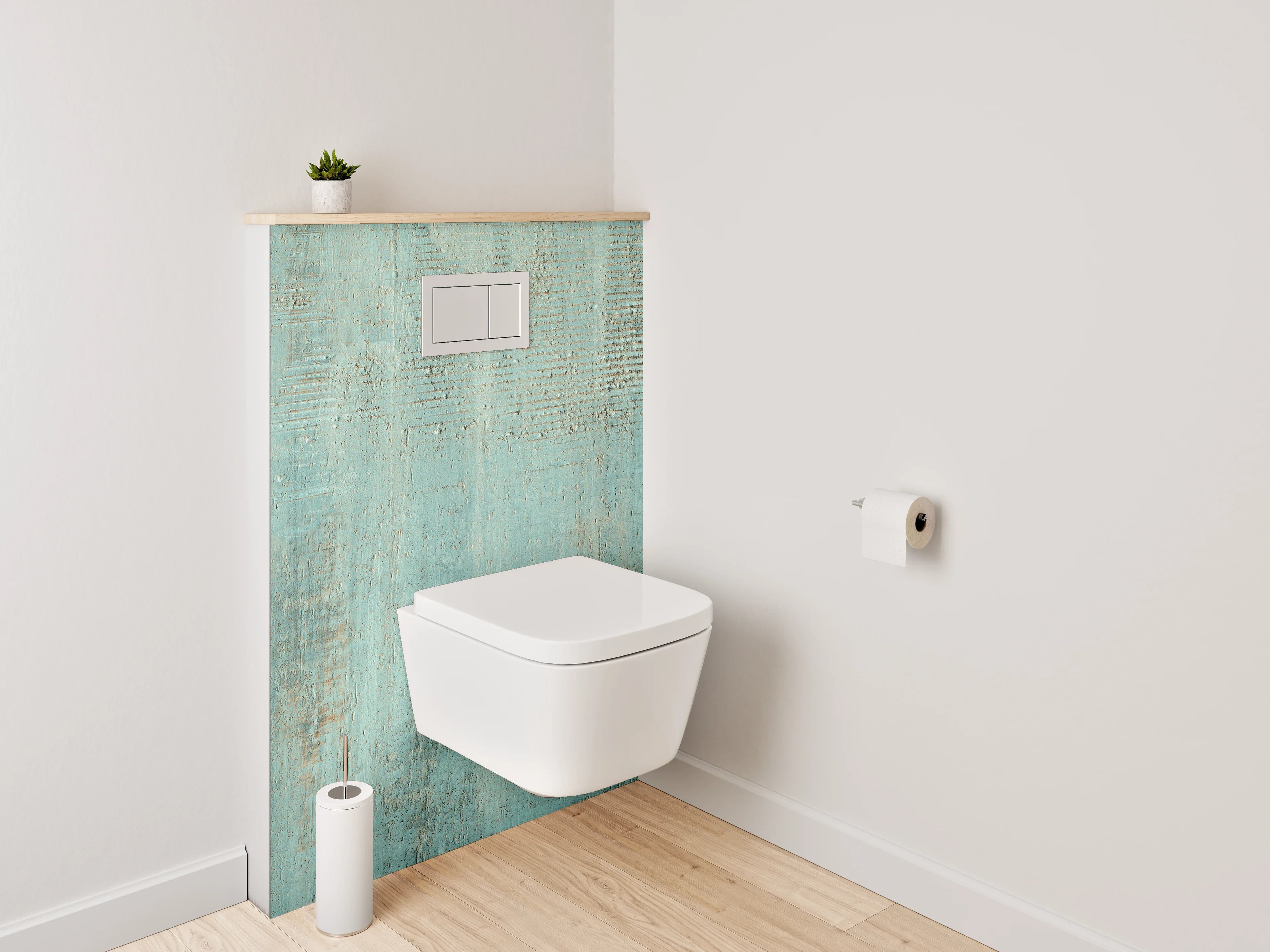 WC-Rückwand - Türkis Vintage Struktur Optik