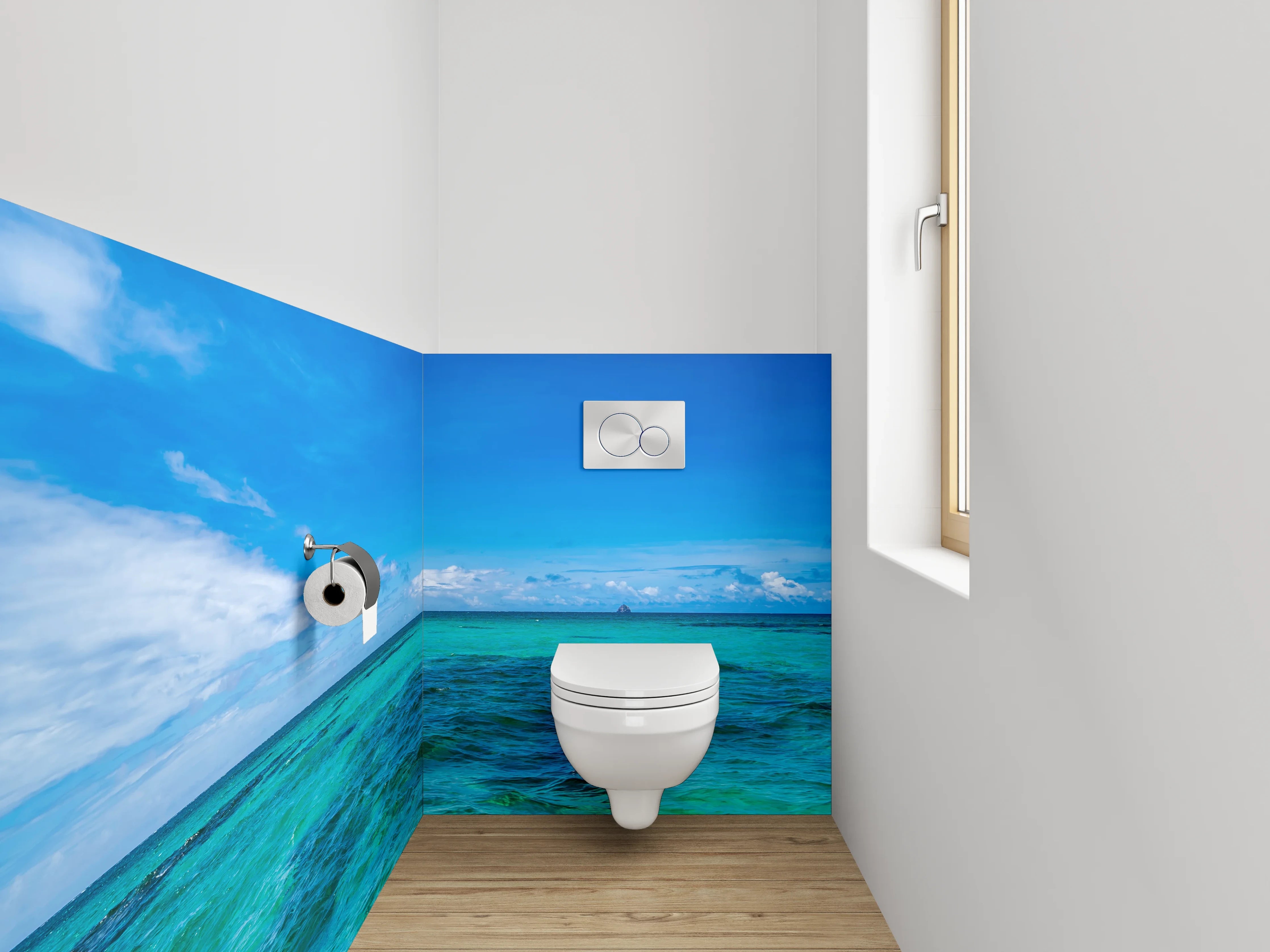 WC-Rückwand - Türkises Meer und blauer Himmel