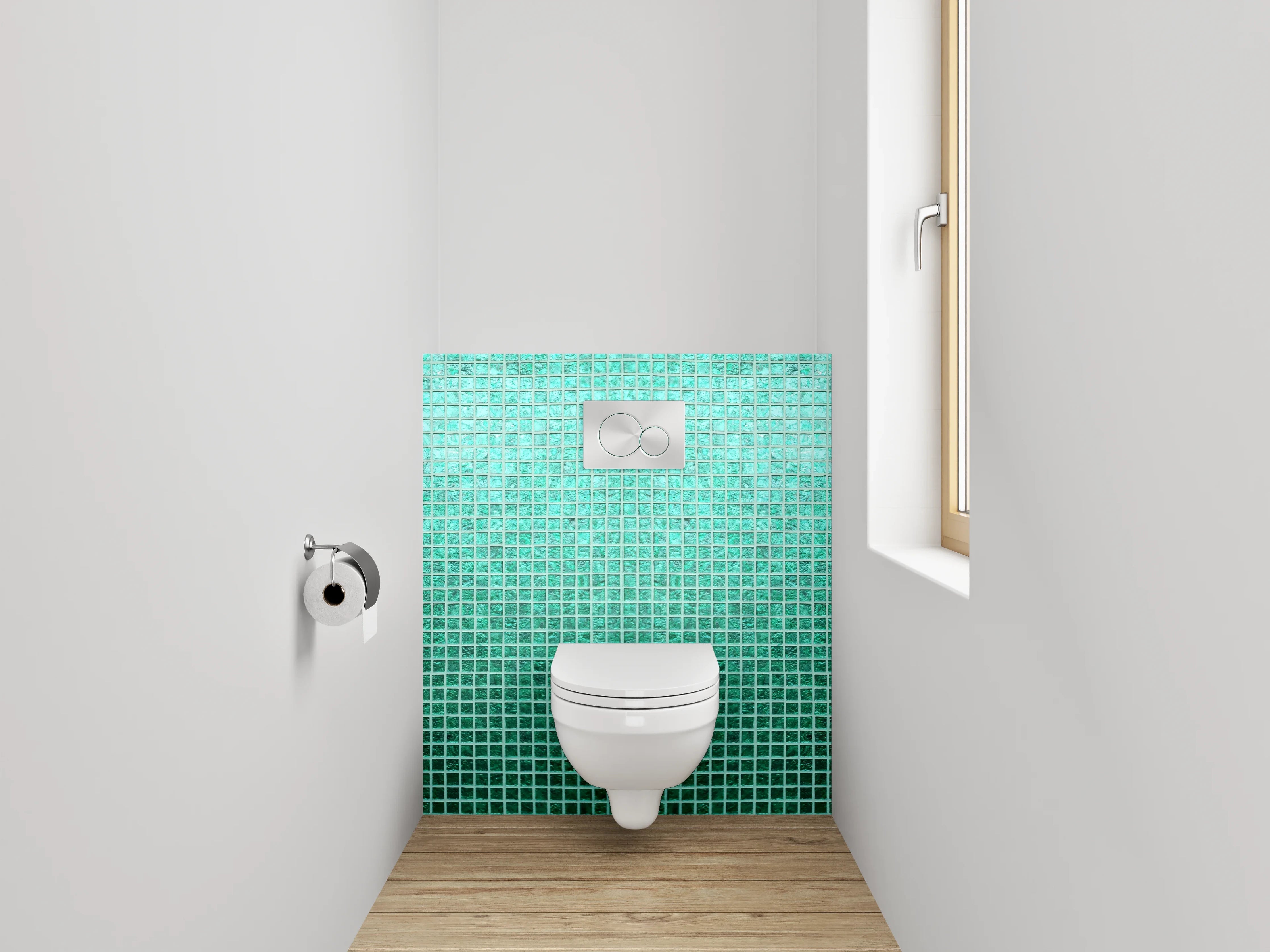 WC-Rückwand - Türkisgrünes Mosaik Fliesenmotiv