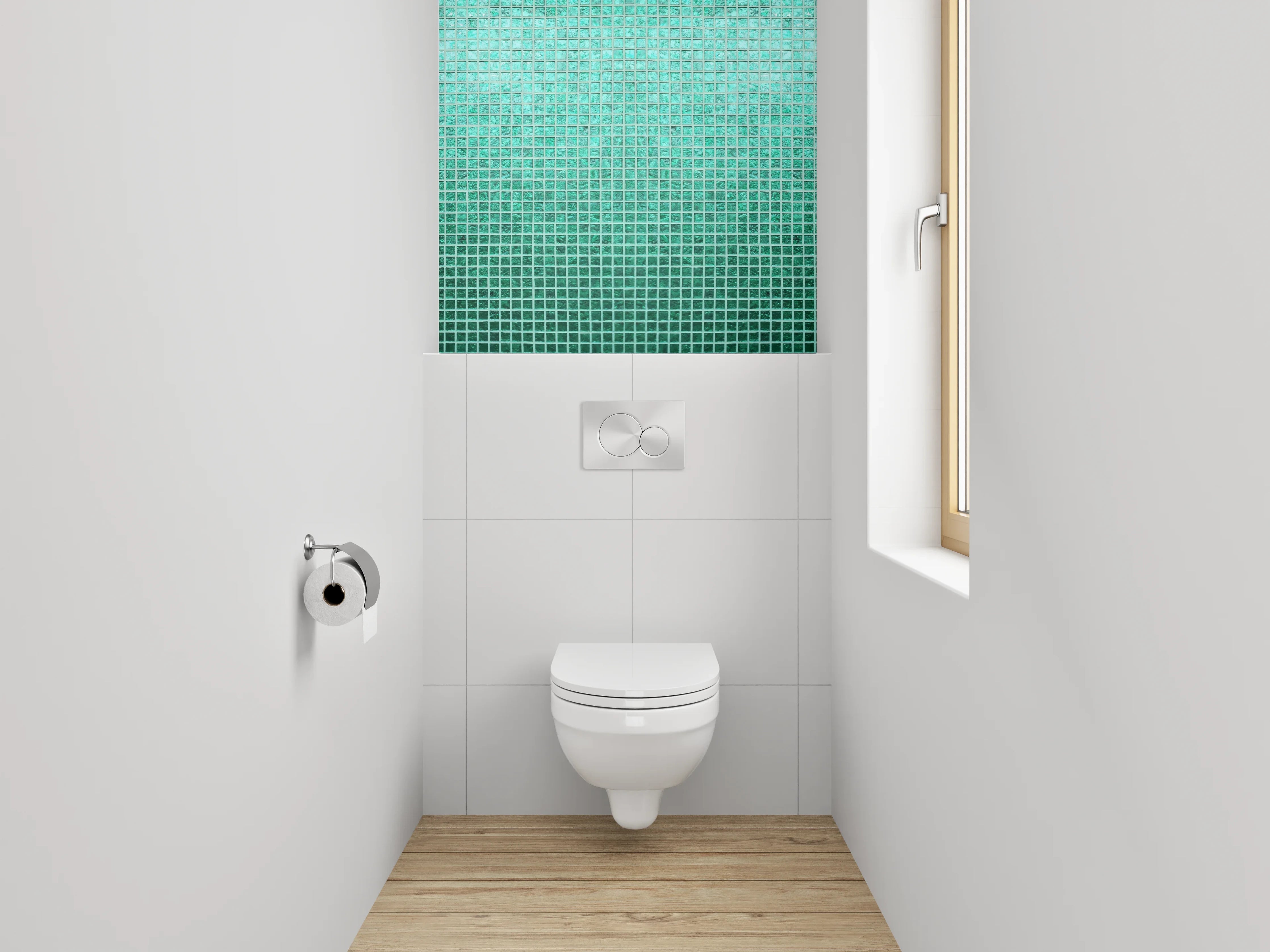 WC-Rückwand - Türkisgrünes Mosaik Fliesenmotiv