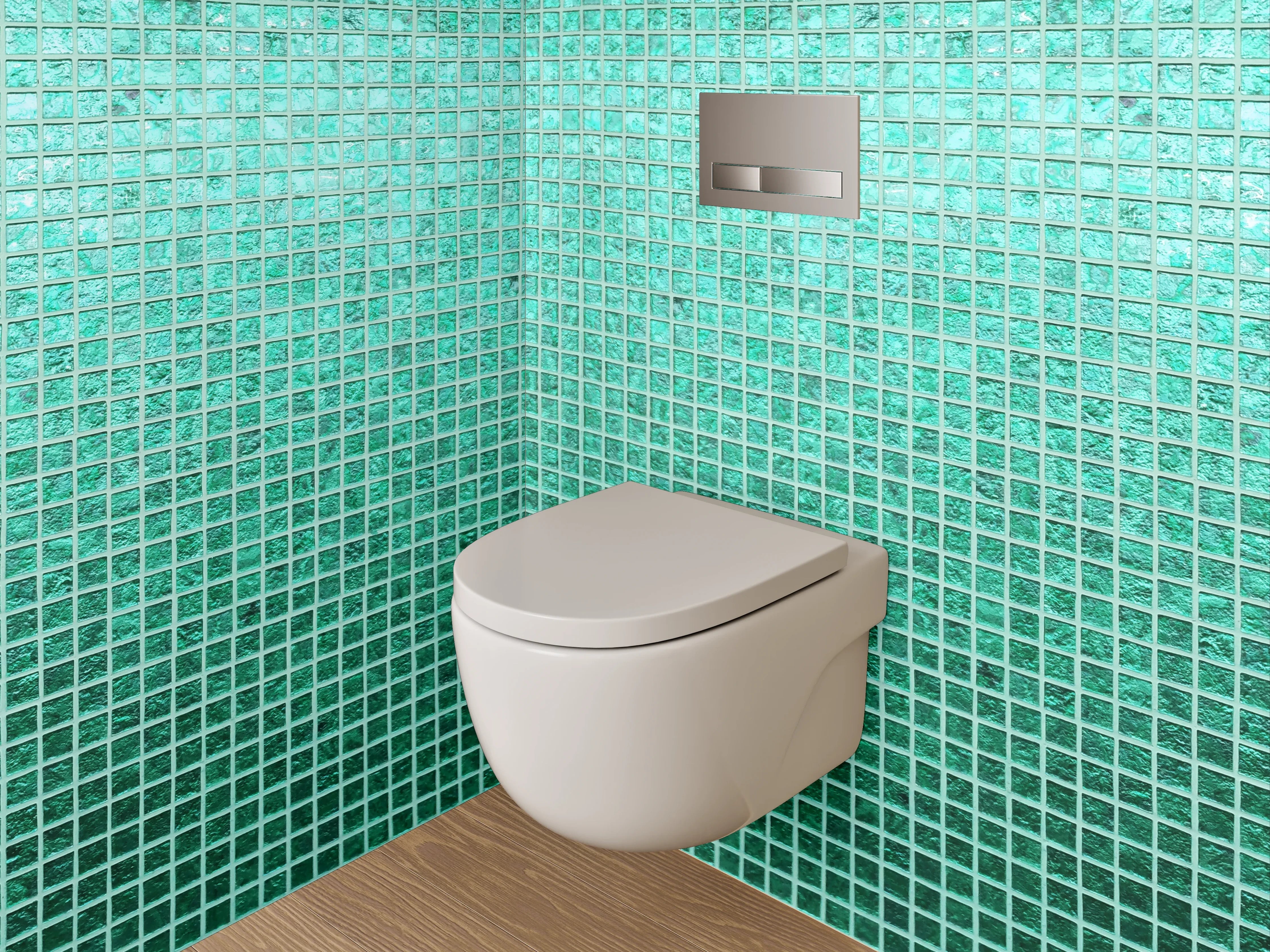 WC-Rückwand - Türkisgrünes Mosaik Fliesenmotiv