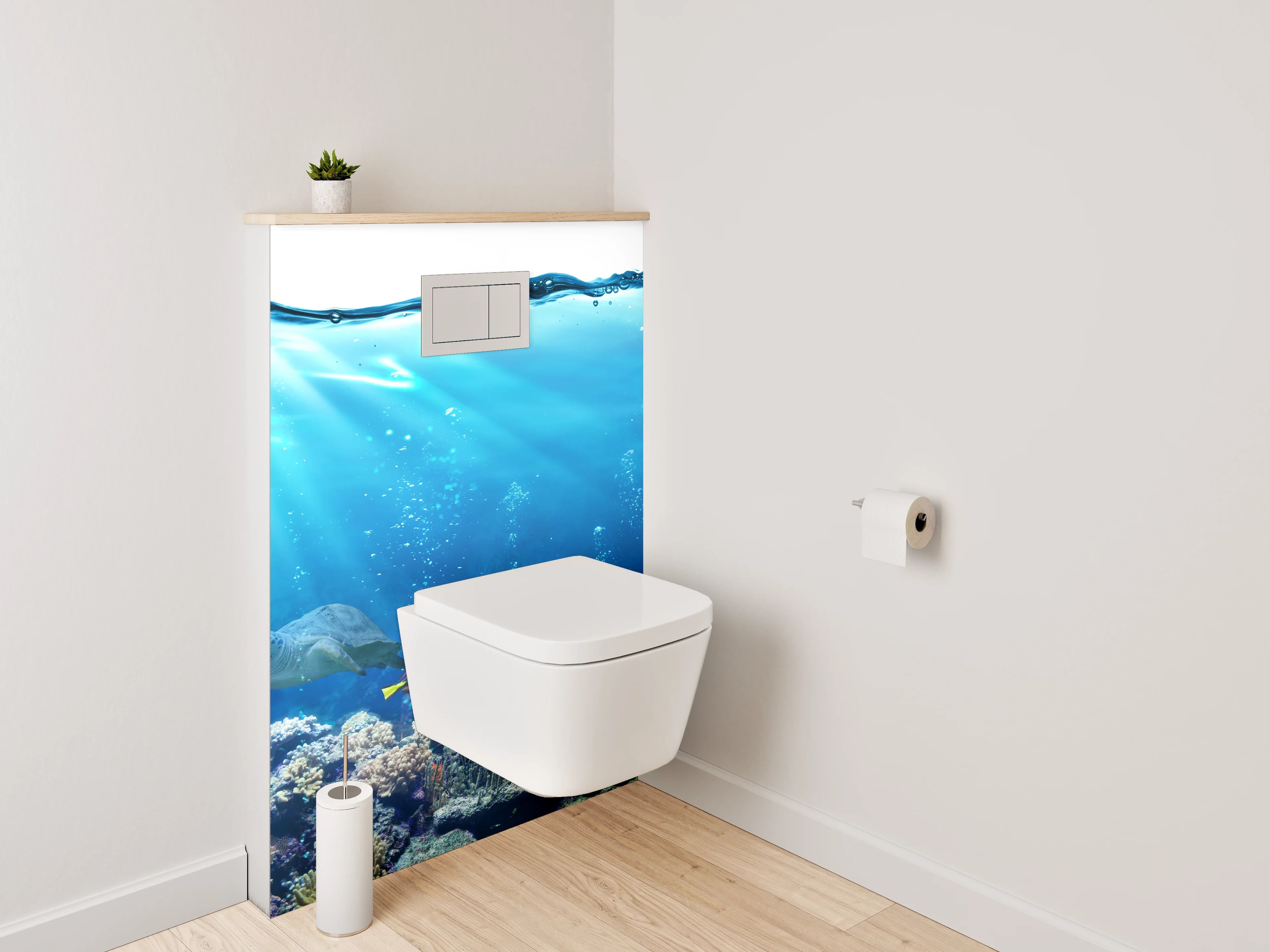 WC-Rückwand - Unterwasserwelt Korallen und Fische