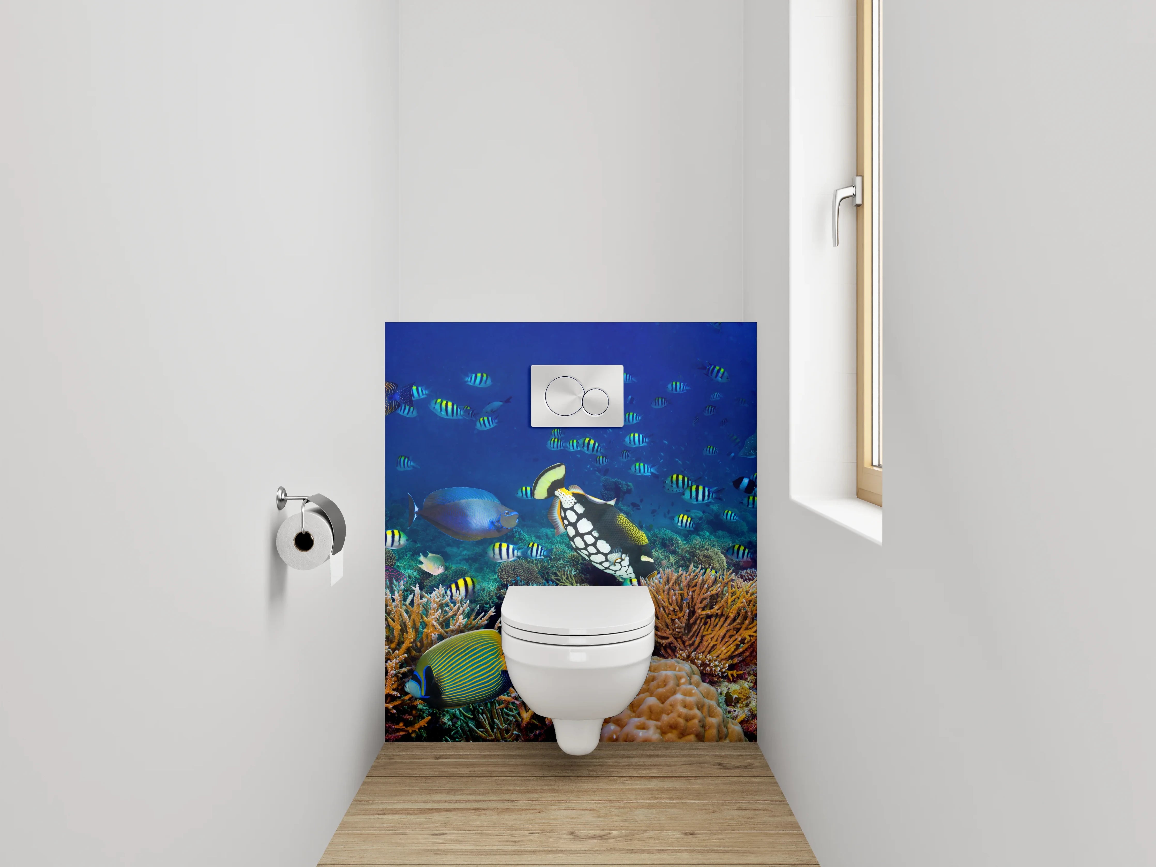 WC-Rückwand - Unterwasserwelt Korallenriff Fische Meer