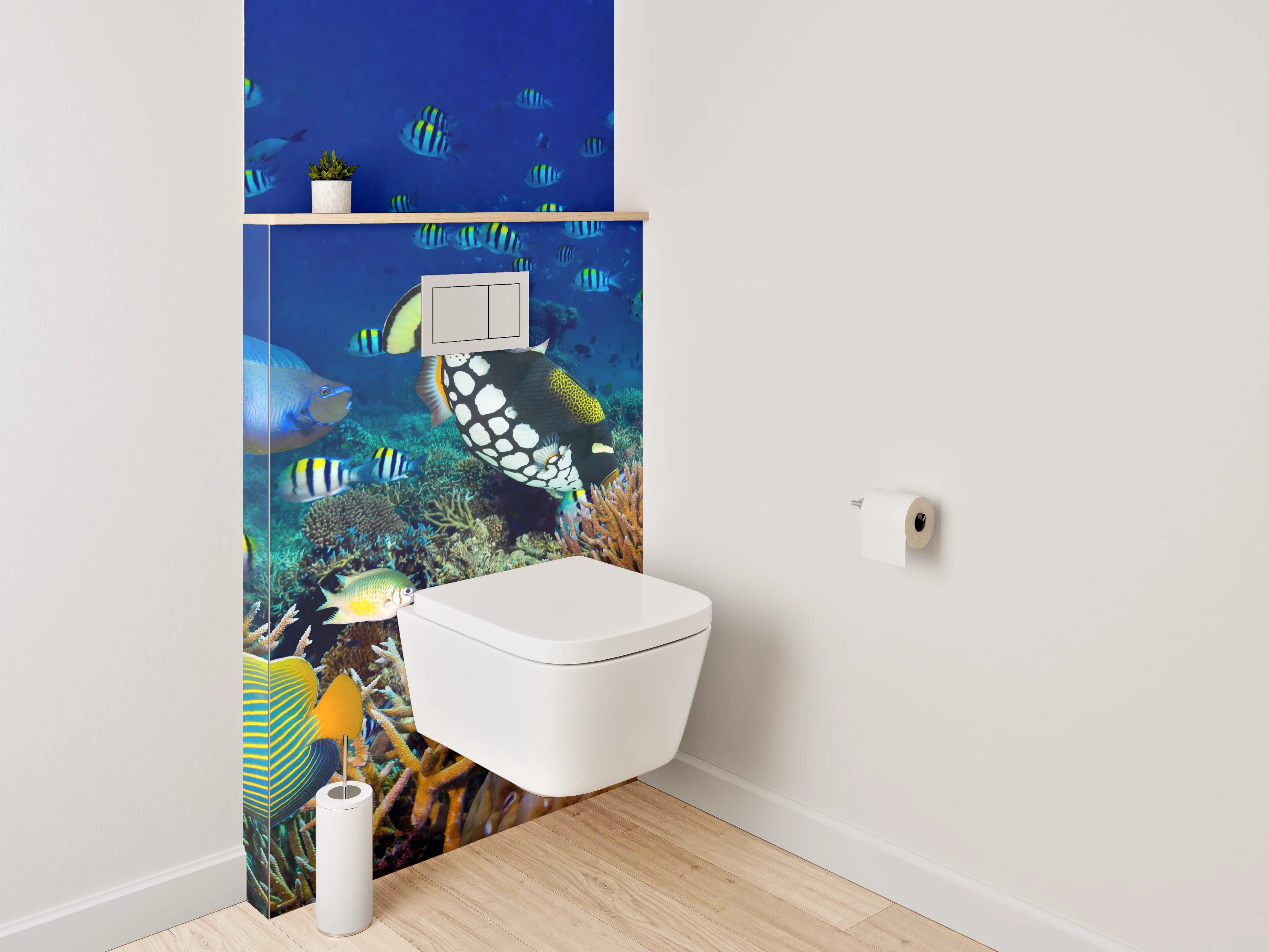 WC-Rückwand - Unterwasserwelt Korallenriff Fische Meer