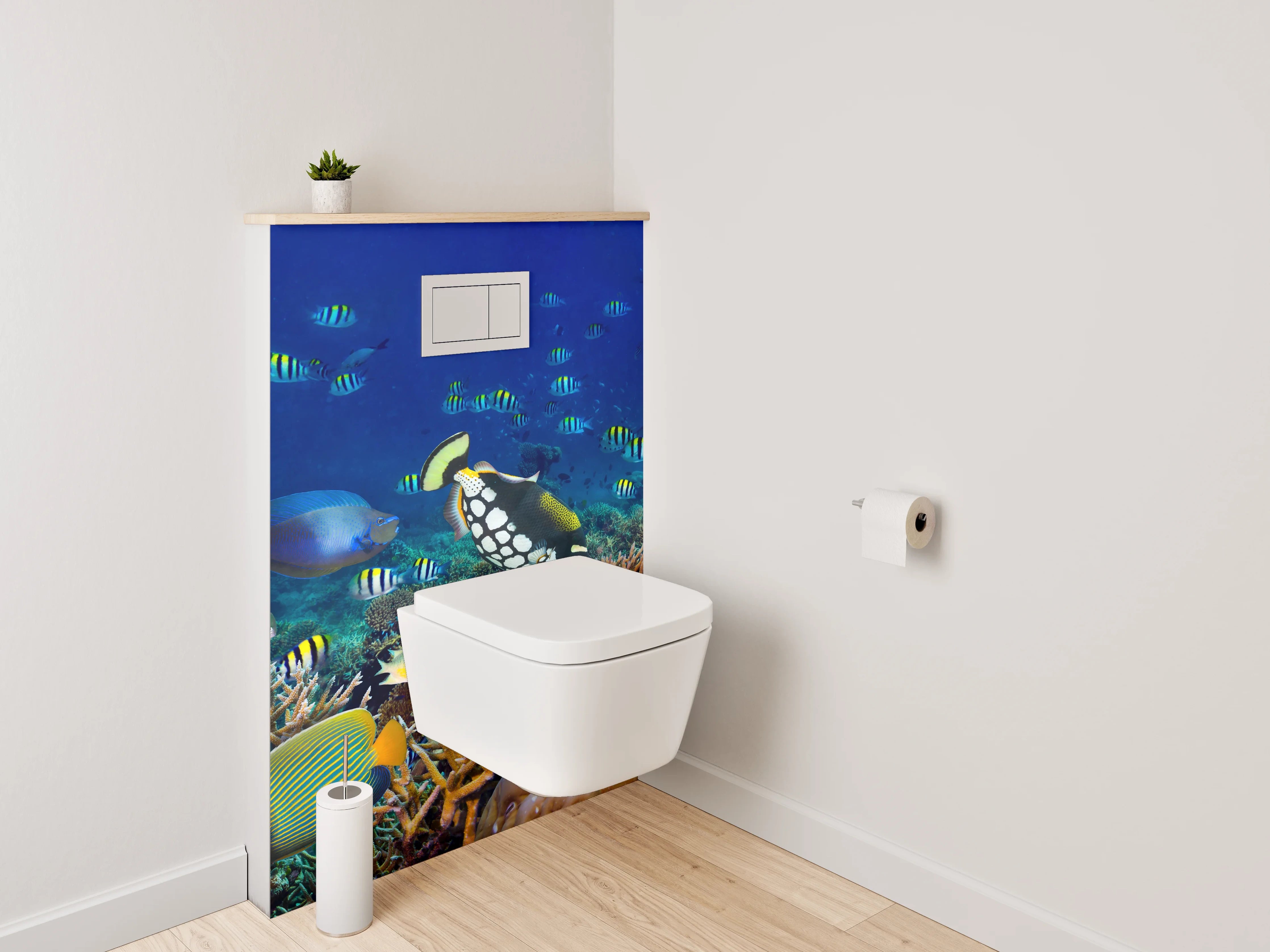 WC-Rückwand - Unterwasserwelt Korallenriff Fische Meer