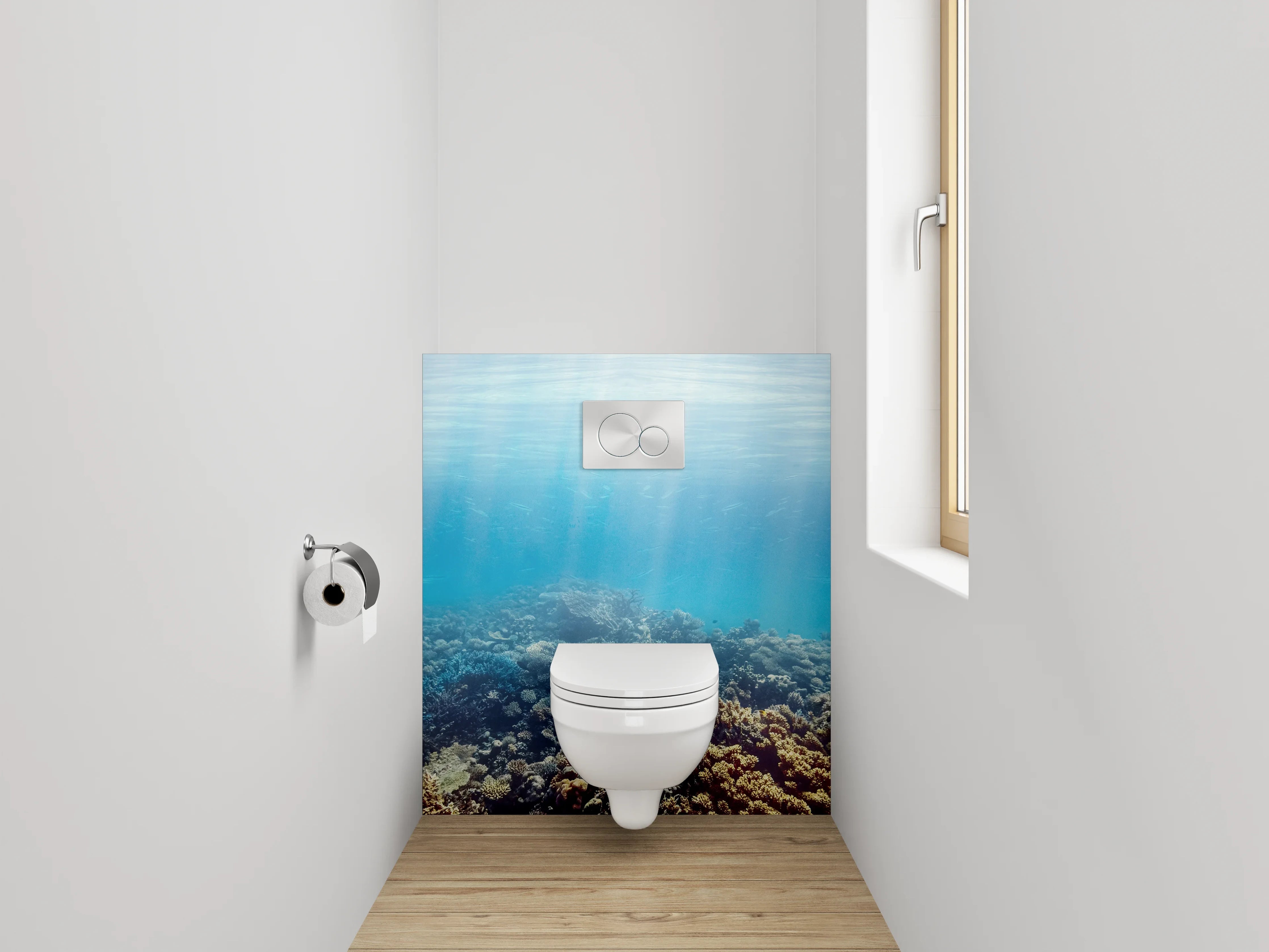 WC-Rückwand - Unterwasserwelt Korallenriff Panorama