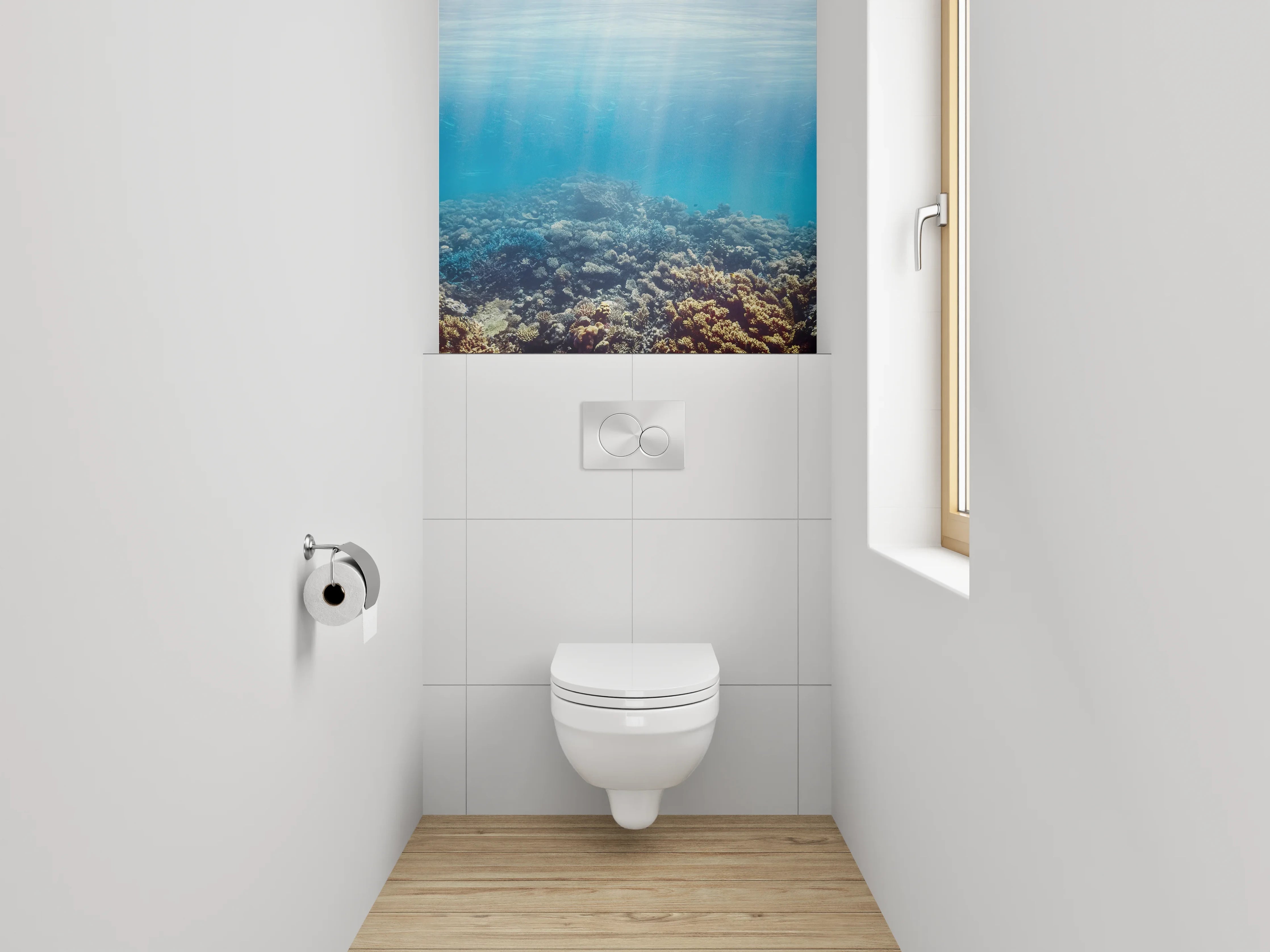WC-Rückwand - Unterwasserwelt Korallenriff Panorama