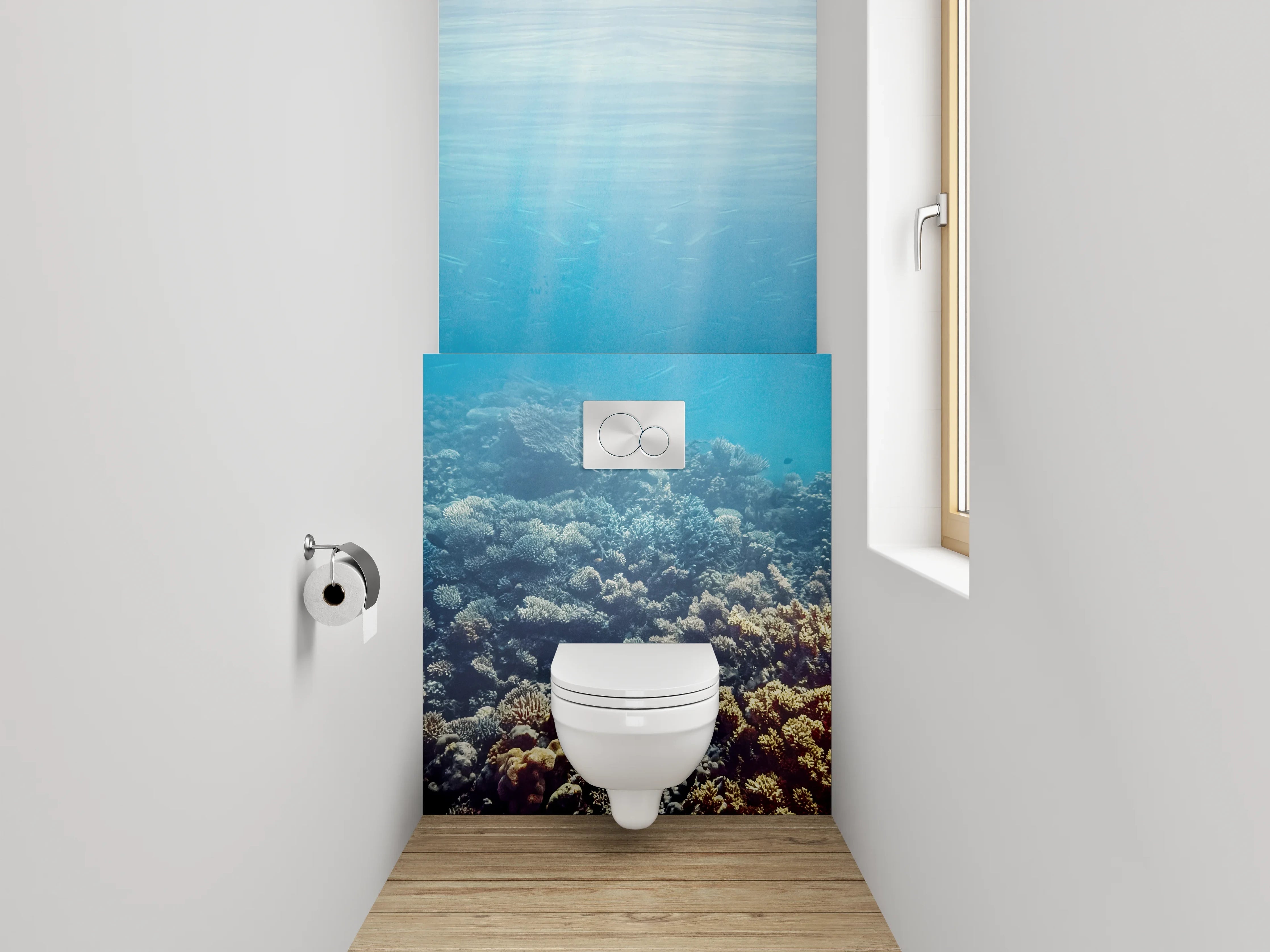 WC-Rückwand - Unterwasserwelt Korallenriff Panorama