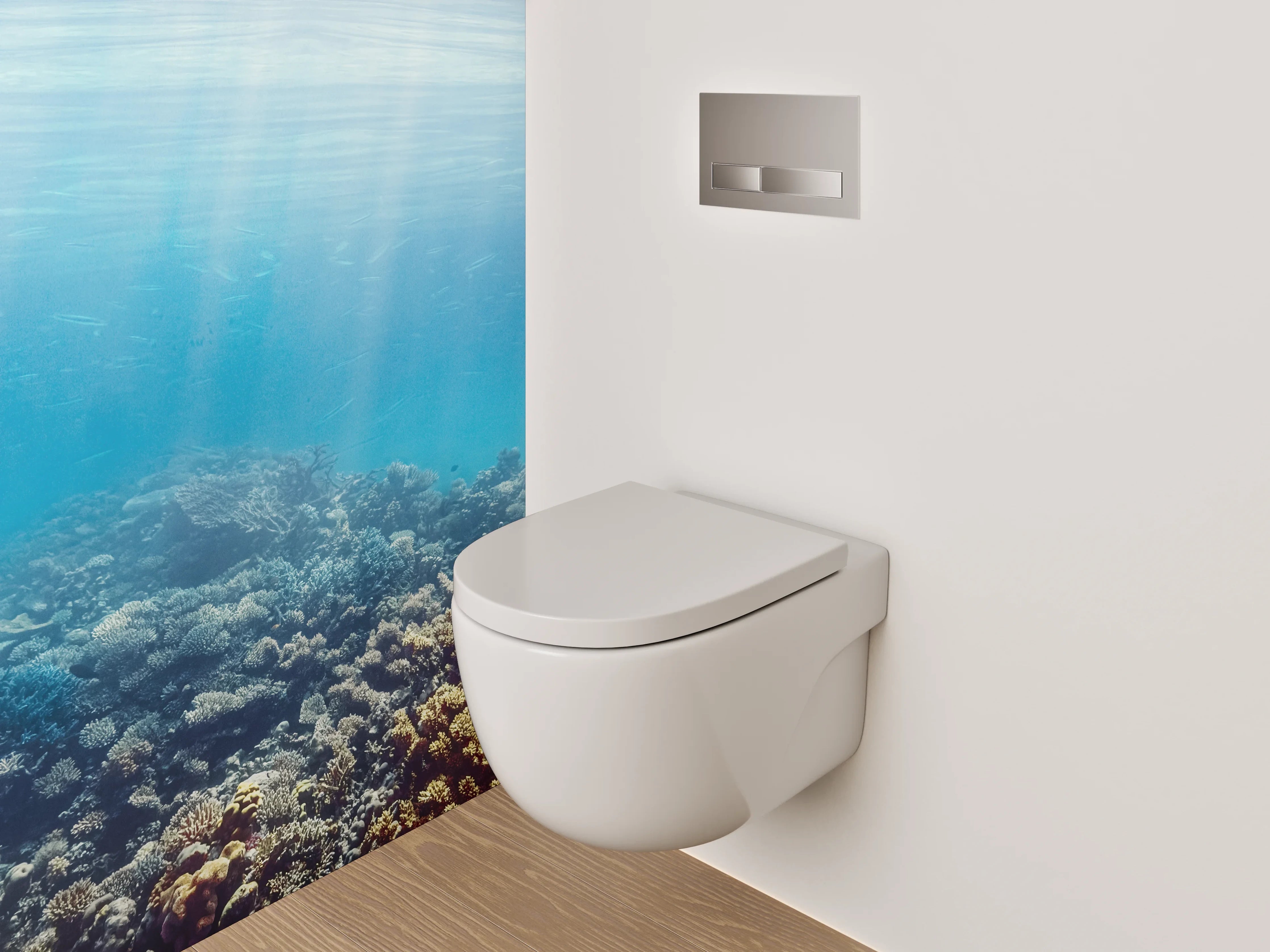 WC-Rückwand - Unterwasserwelt Korallenriff Panorama