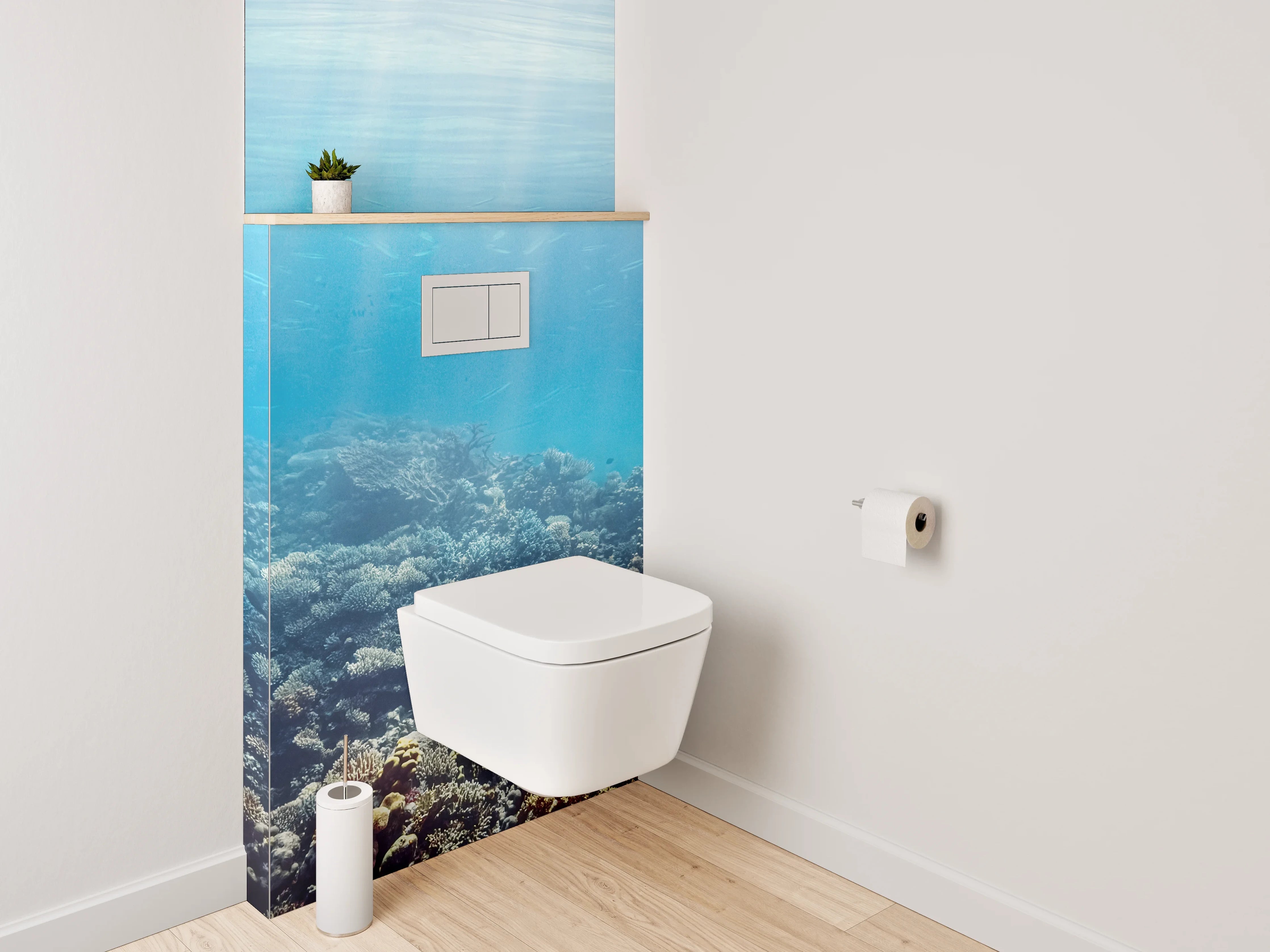 WC-Rückwand - Unterwasserwelt Korallenriff Panorama