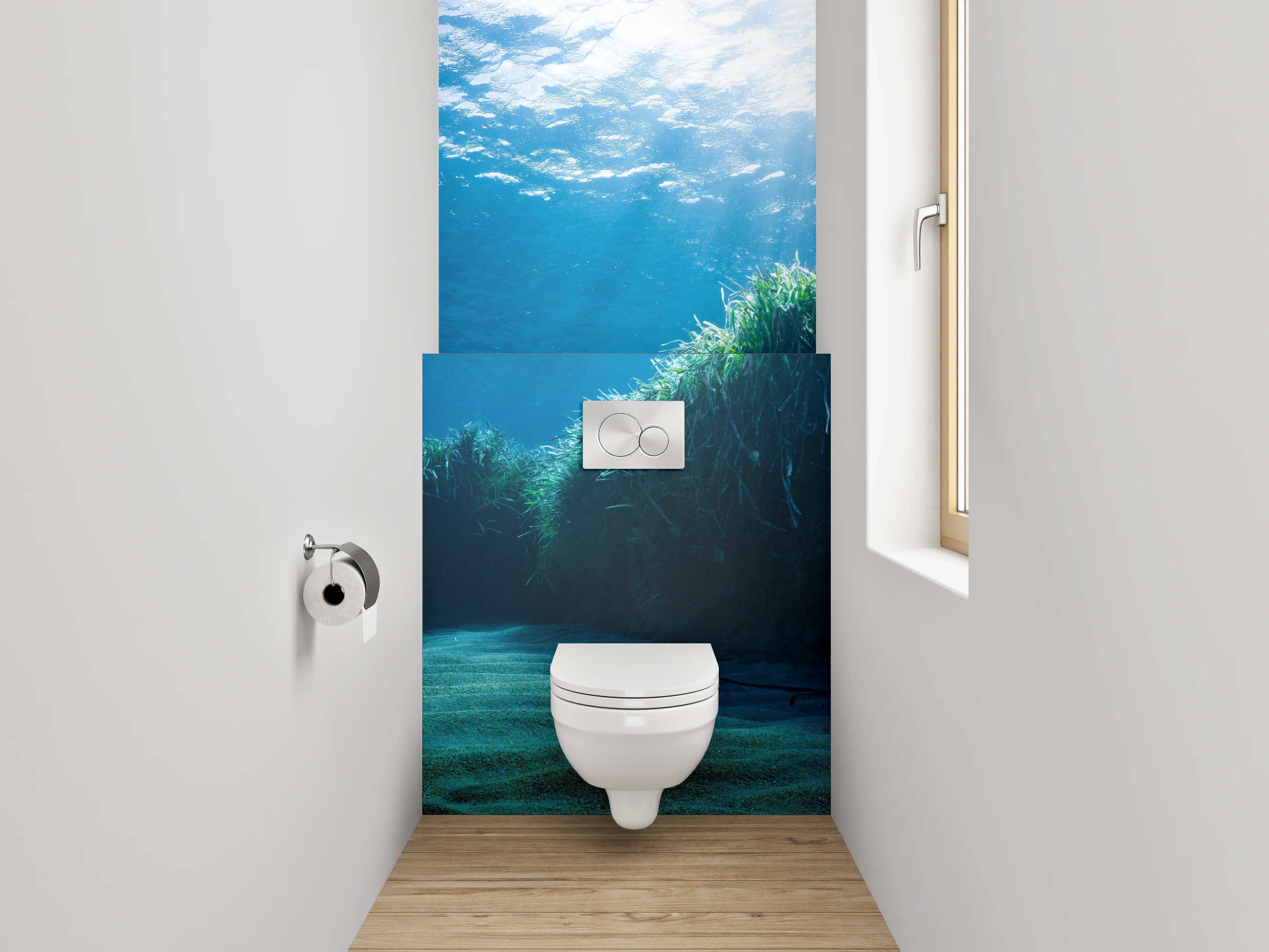 WC-Rückwand - Unterwasserwelt Seegras Meerblick
