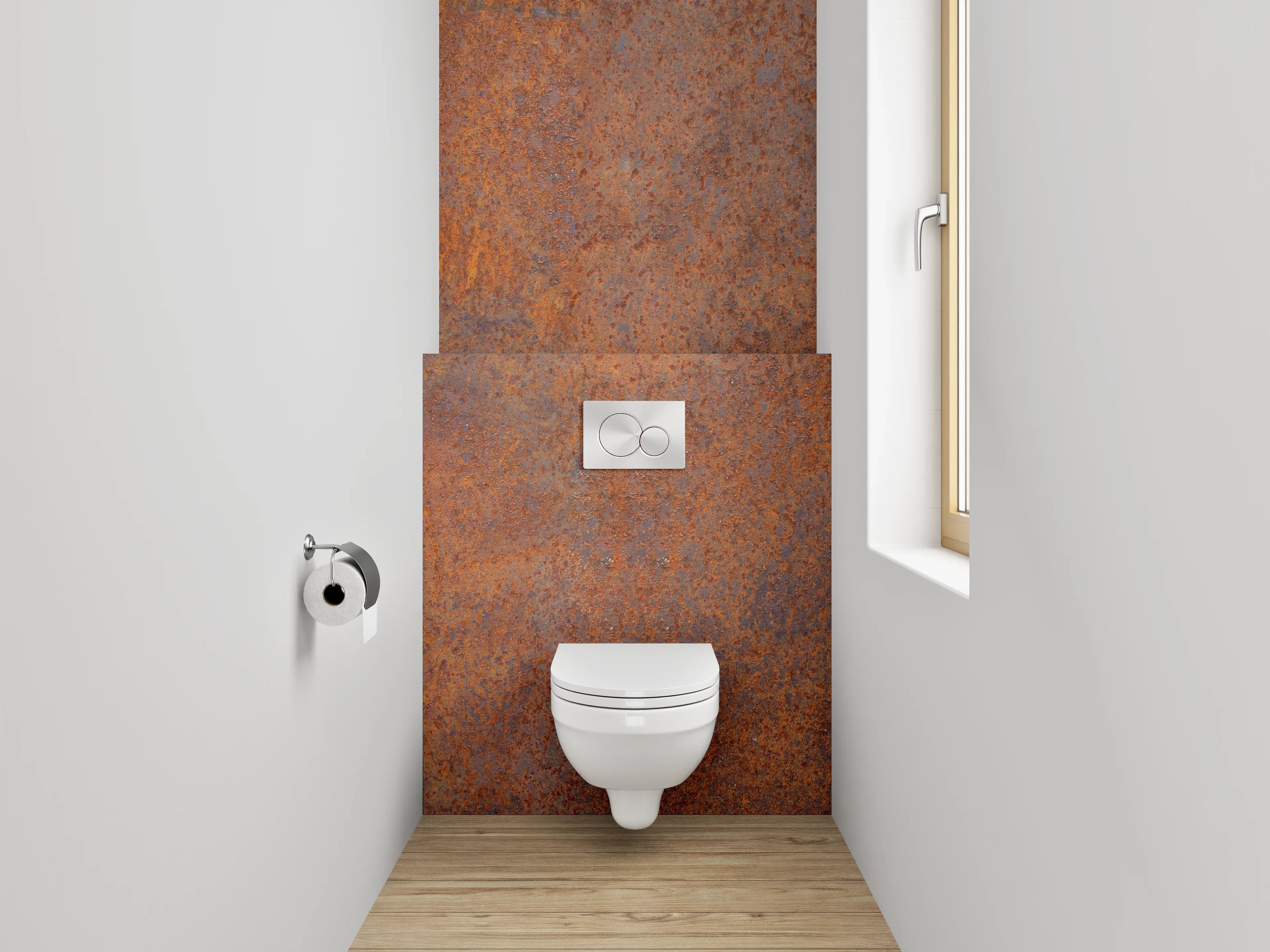 WC-Rückwand - Verwitterte Grautöne in Weiß