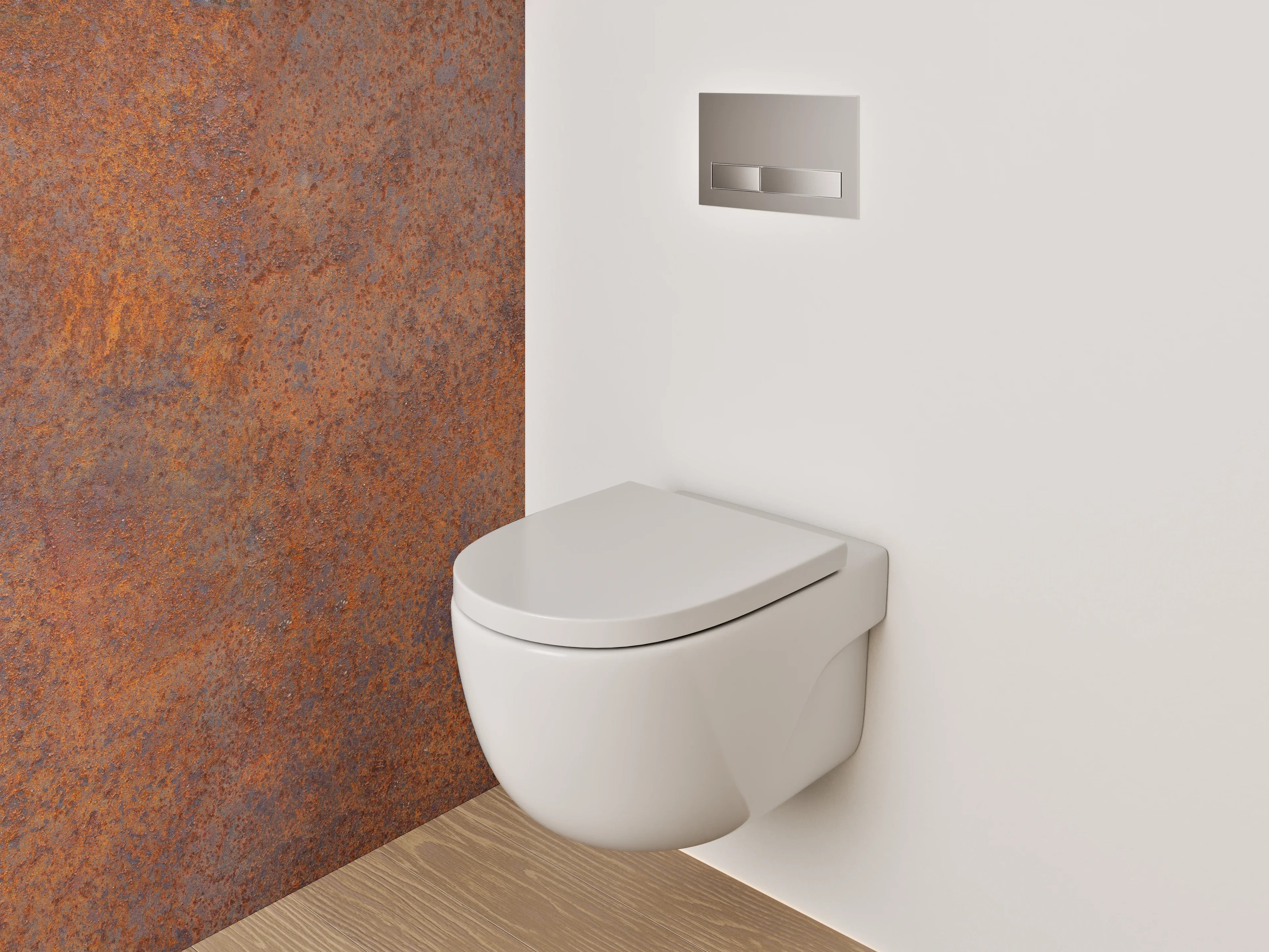 WC-Rückwand - Verwitterte Grautöne in Weiß