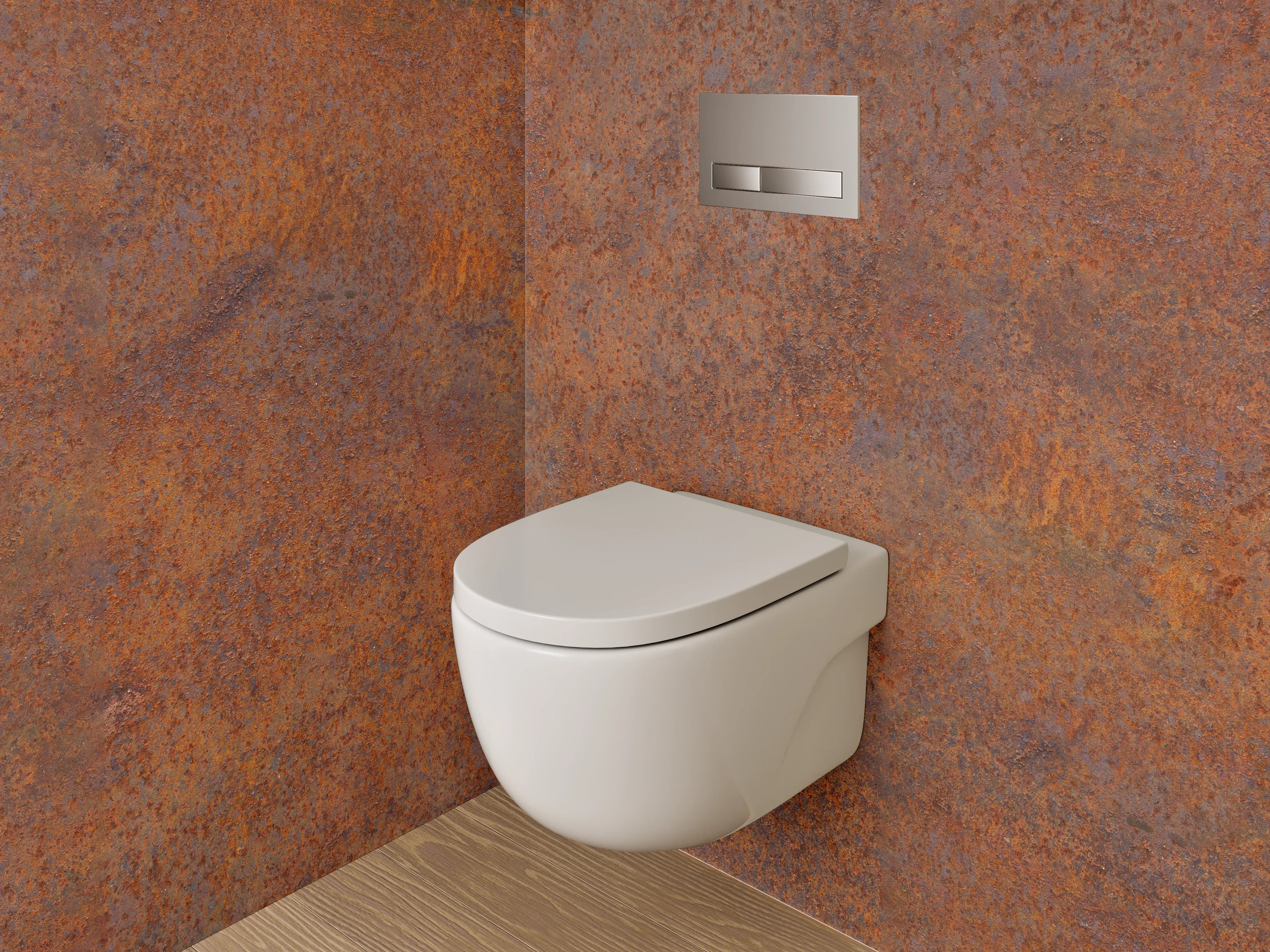 WC-Rückwand - Verwitterte Grautöne in Weiß