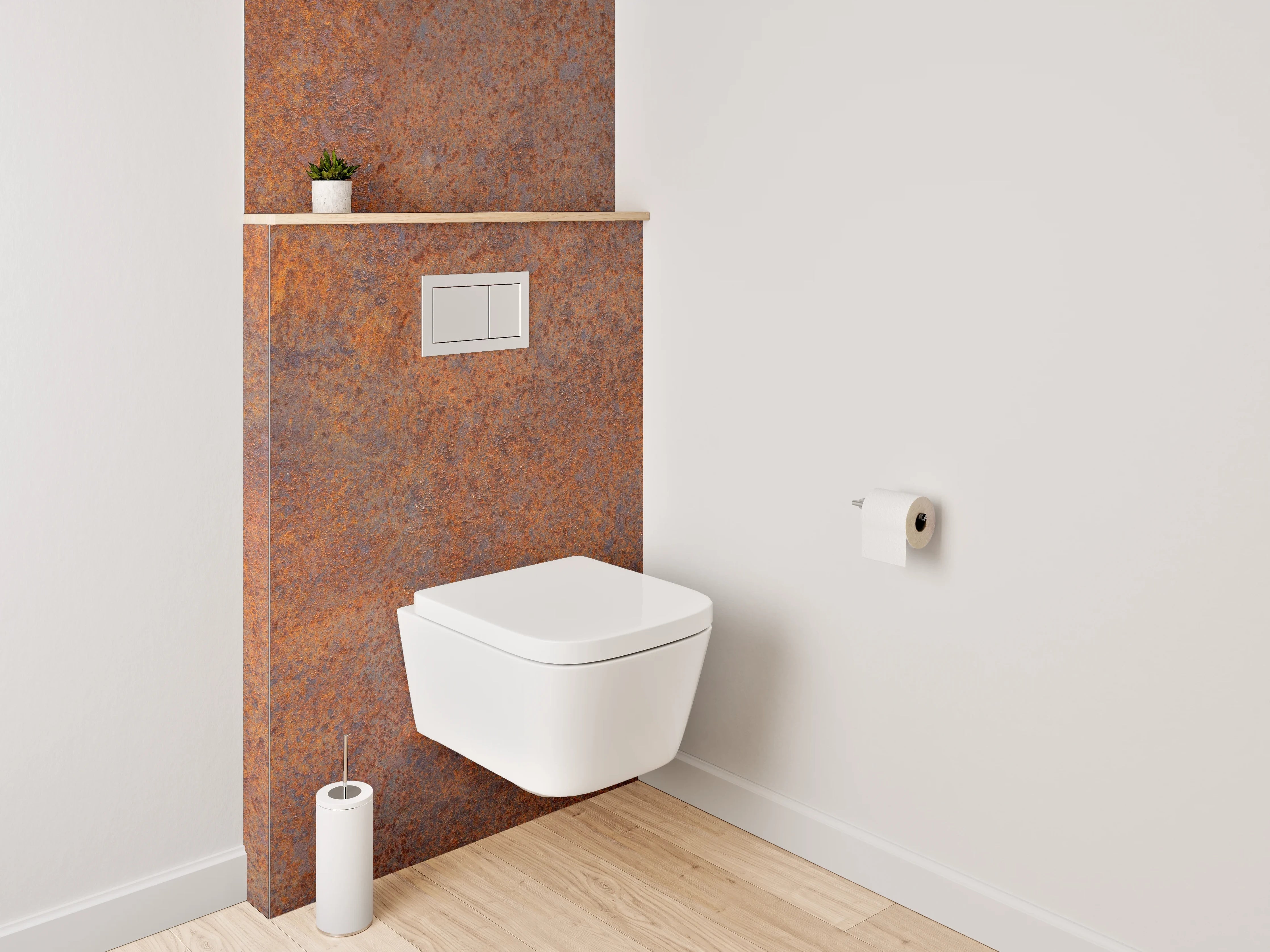 WC-Rückwand - Verwitterte Grautöne in Weiß