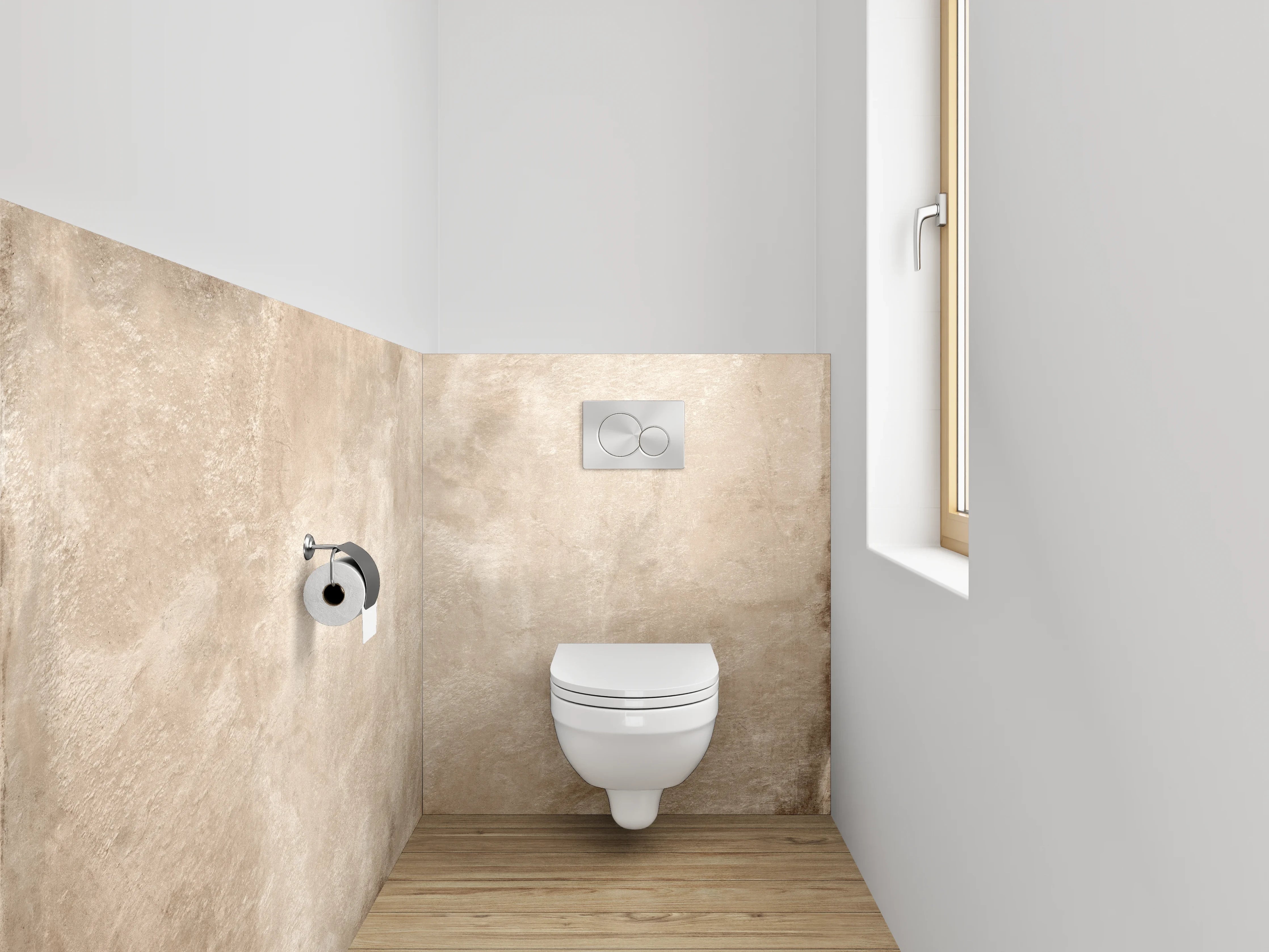 WC-Rückwand - Vintage Beton Wandoptik Beige Braun