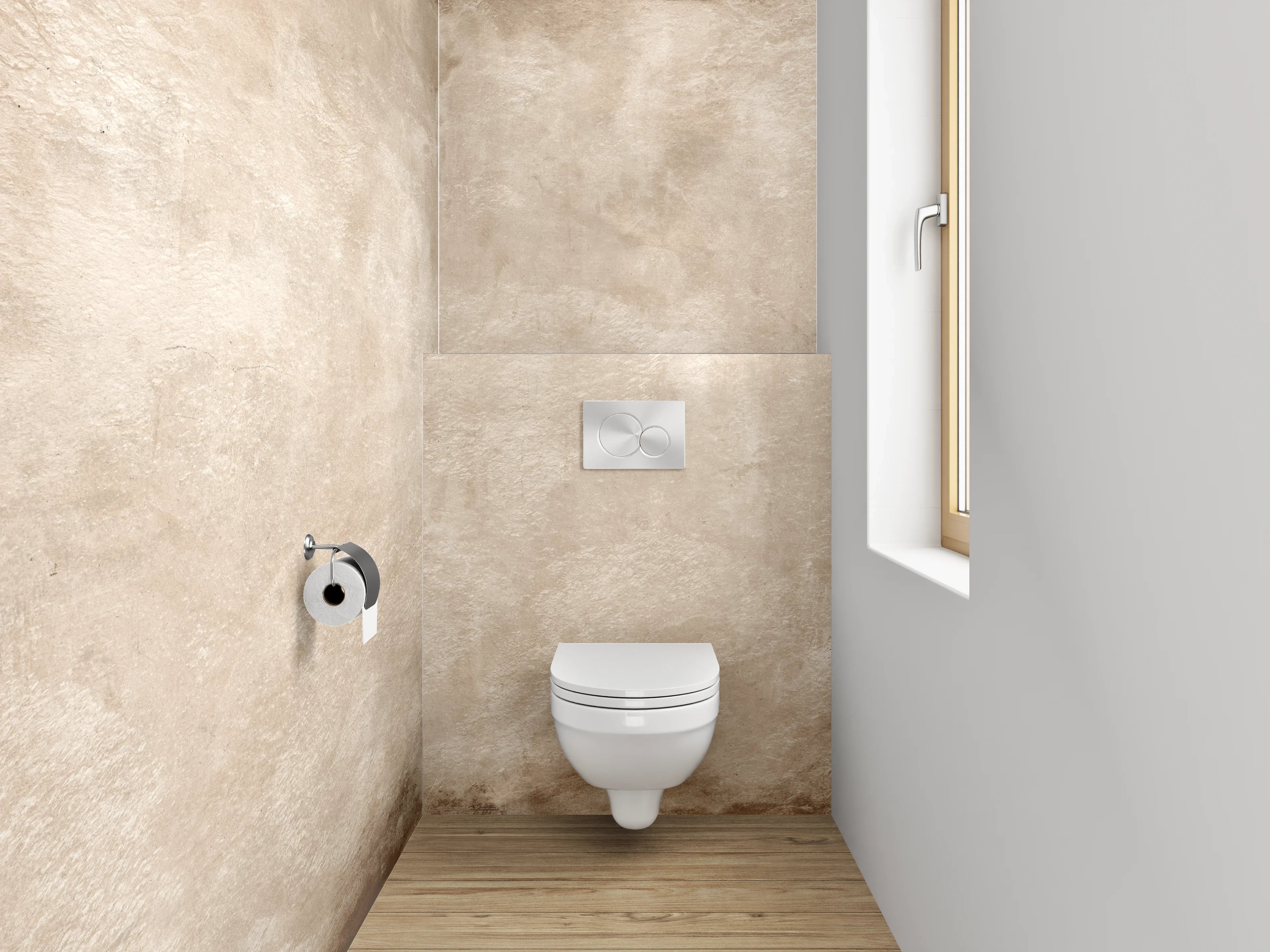 WC-Rückwand - Vintage Beton Wandoptik Beige Braun