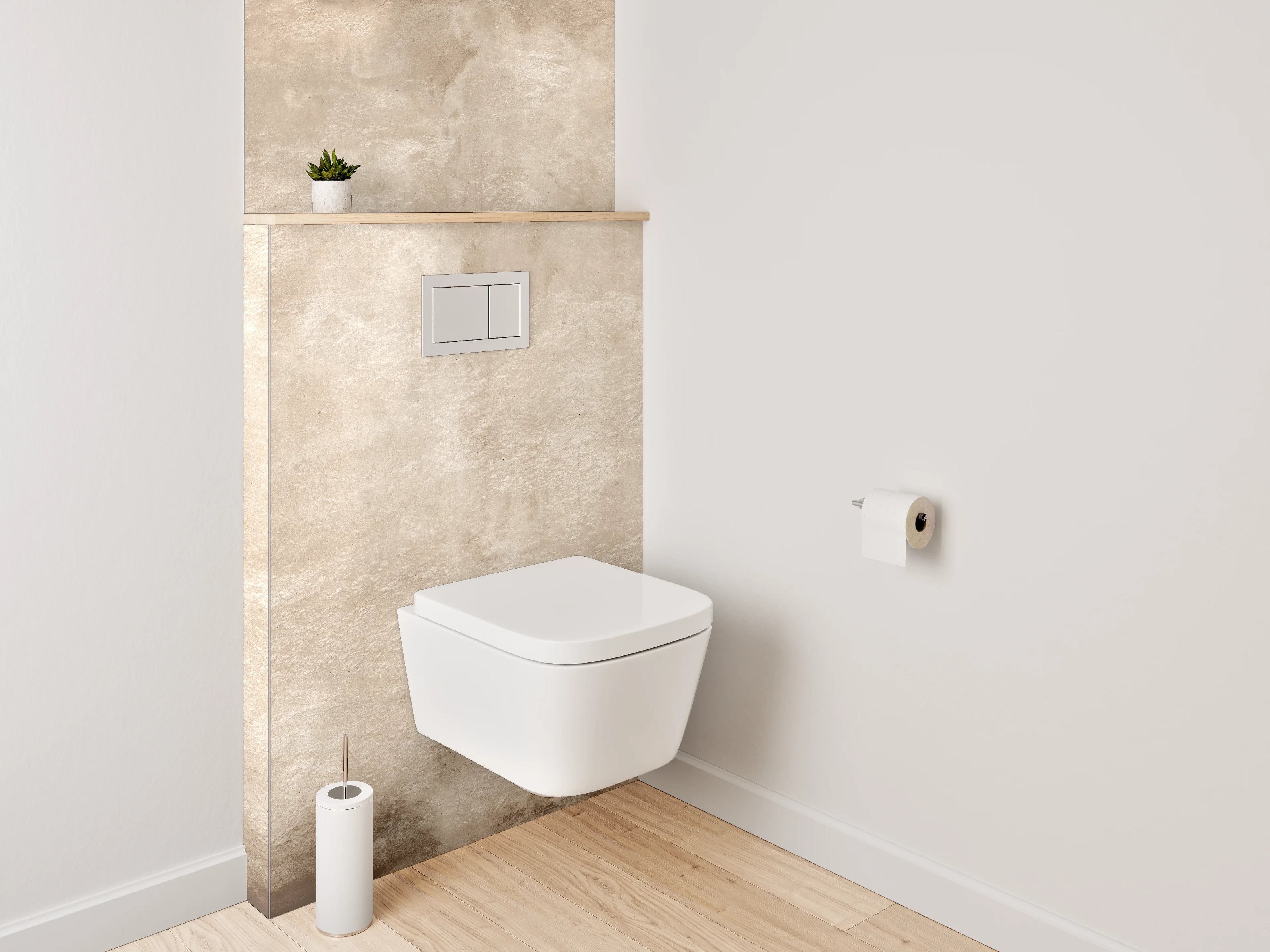 WC-Rückwand - Vintage Beton Wandoptik Beige Braun