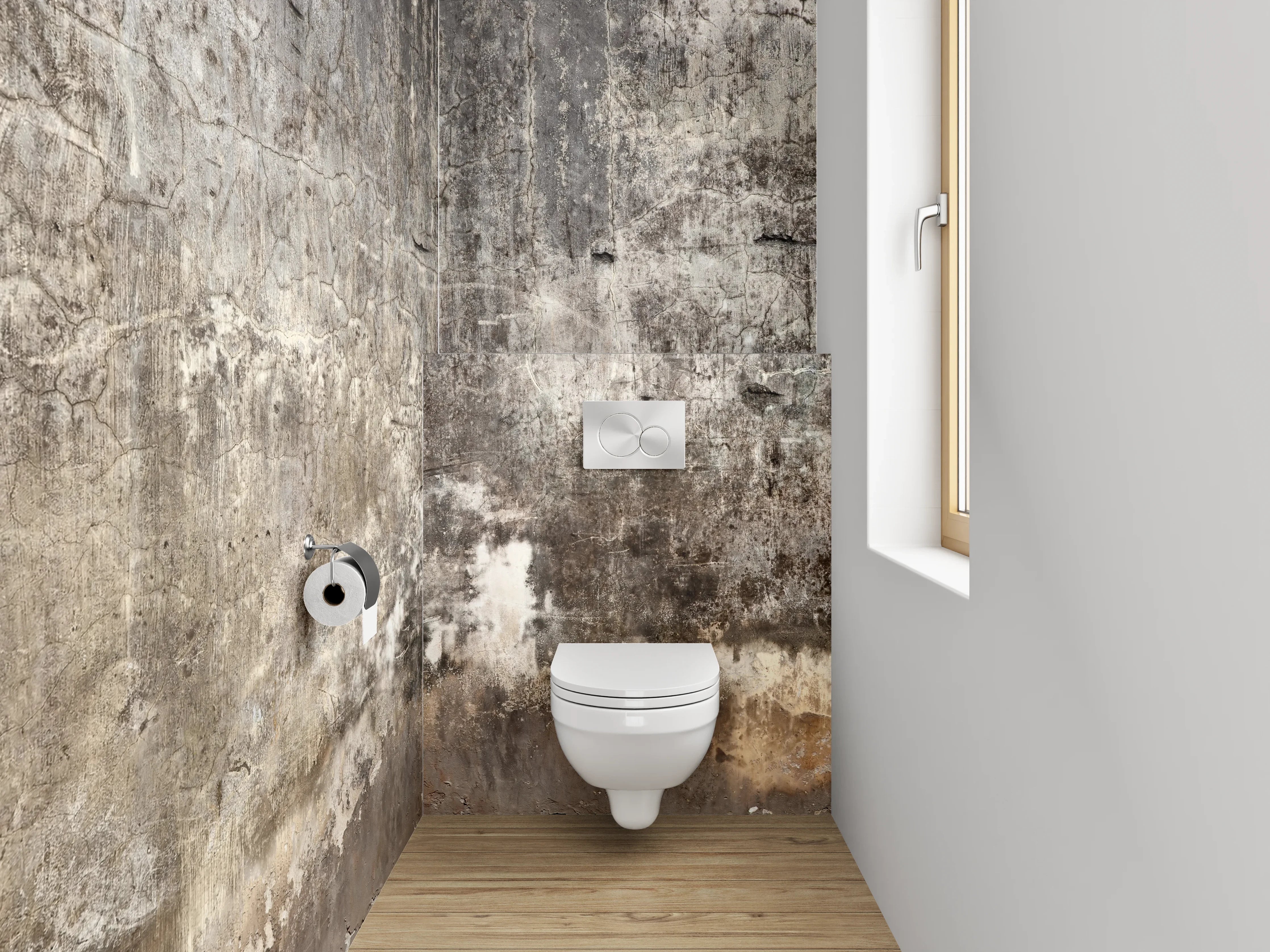 WC-Rückwand - Vintage Betonwand Struktur