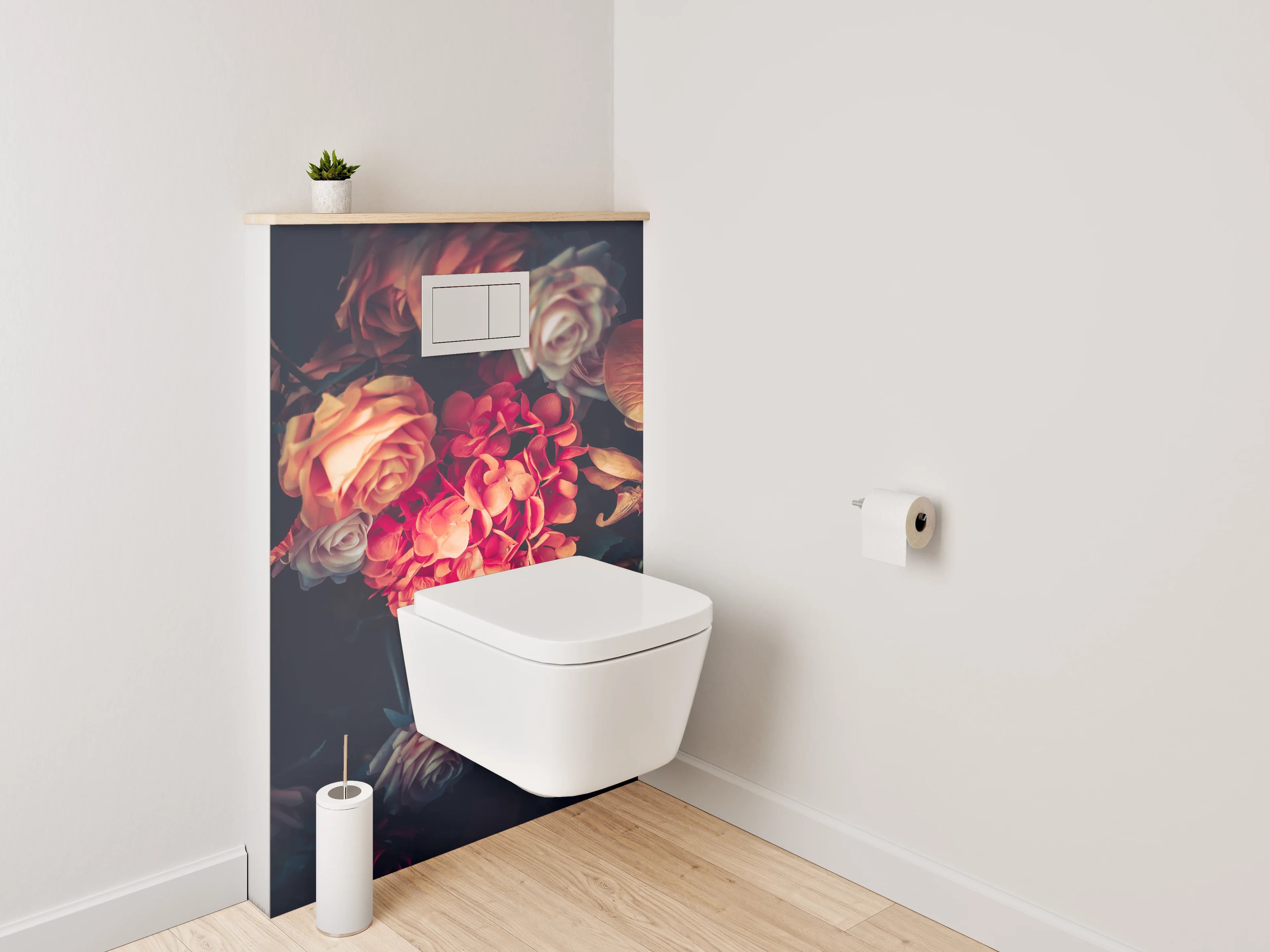 WC-Rückwand - Vintage Blumen Stillleben Romantik