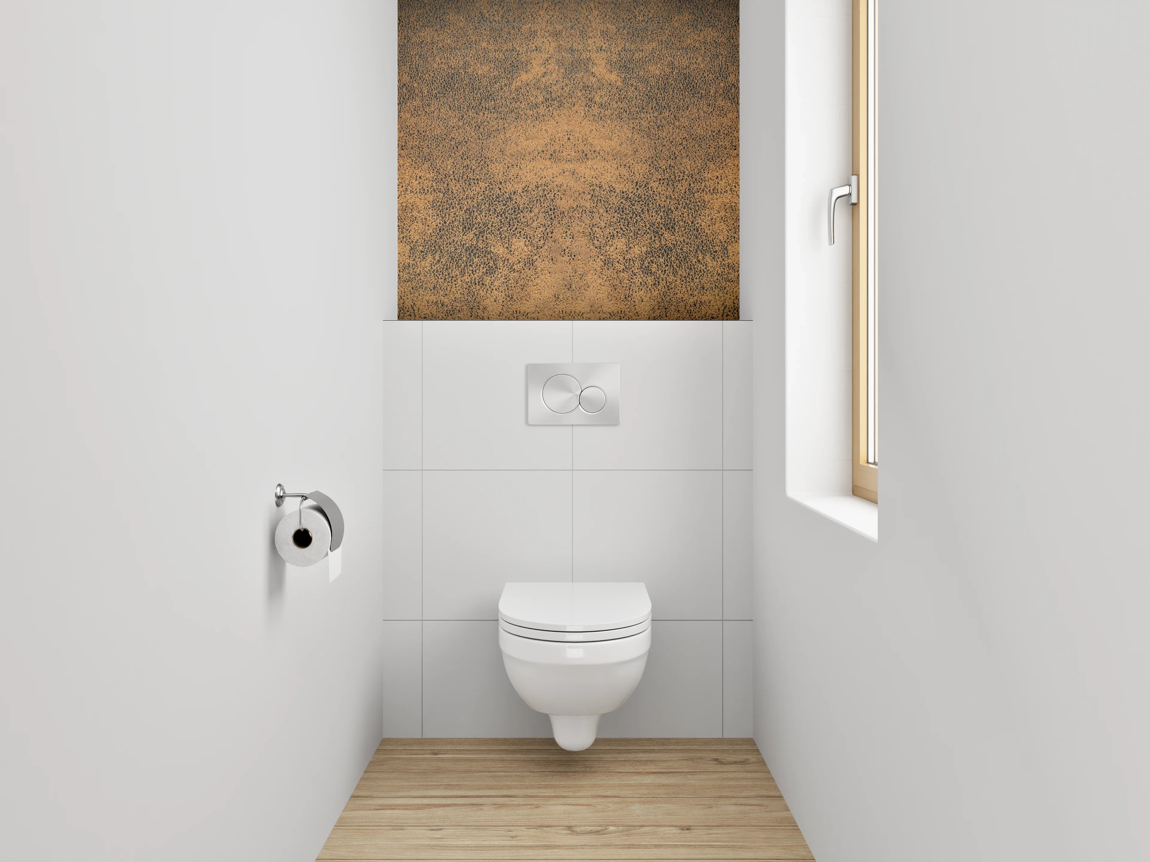 WC-Rückwand - Vintage Braun Struktur Tapete