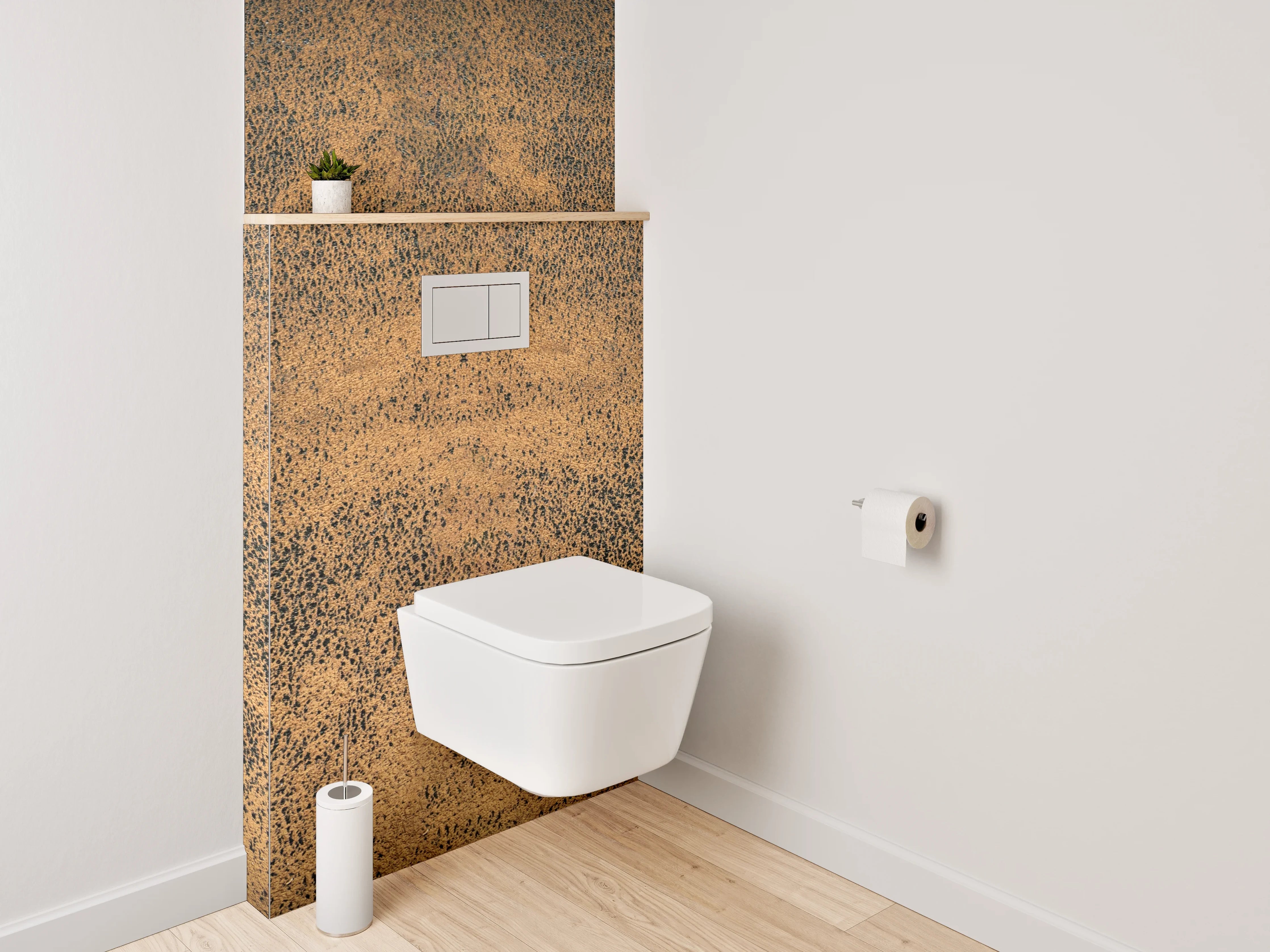 WC-Rückwand - Vintage Braun Struktur Tapete