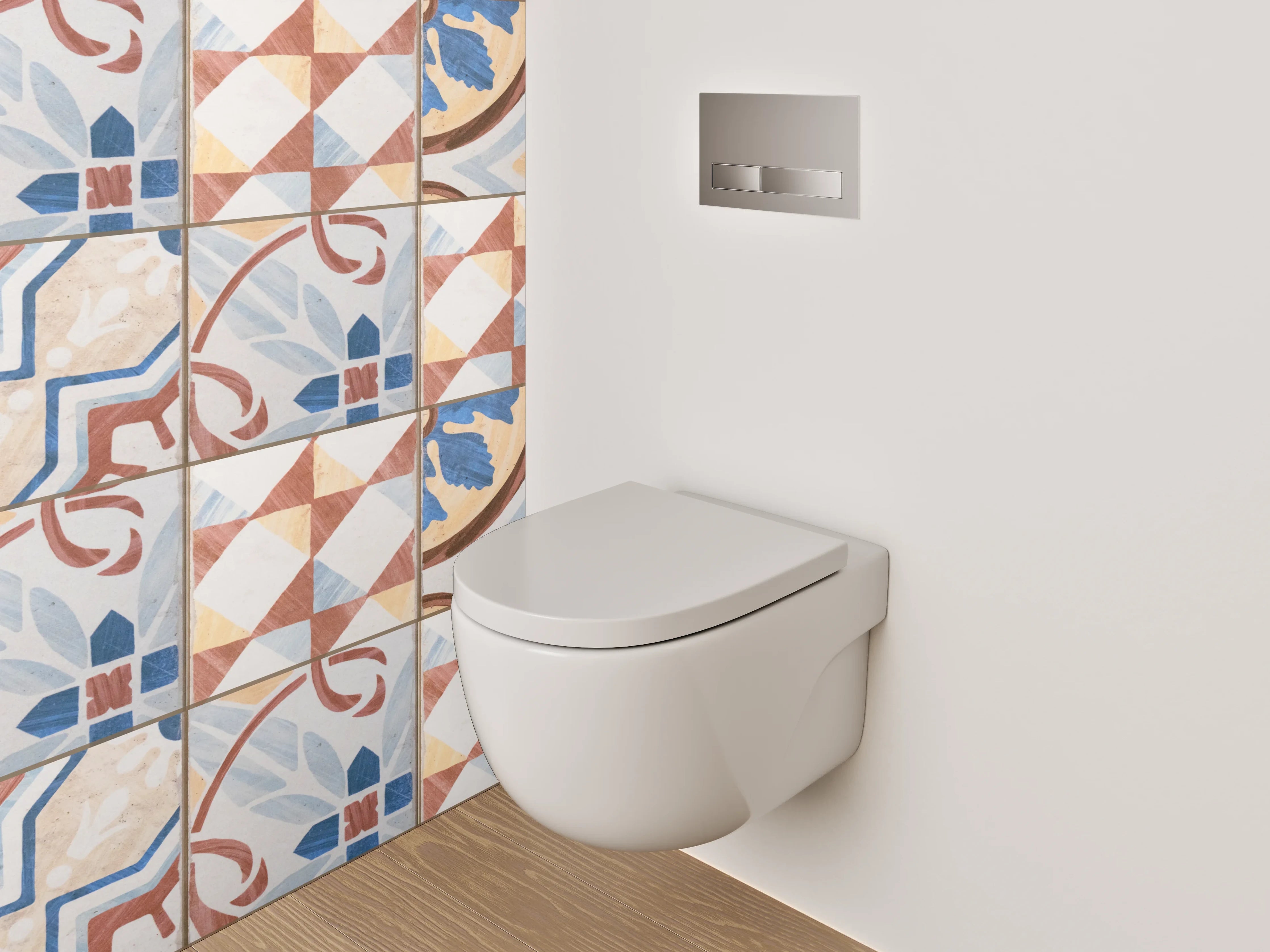 WC-Rückwand - Vintage Fliesen Muster Retro Design