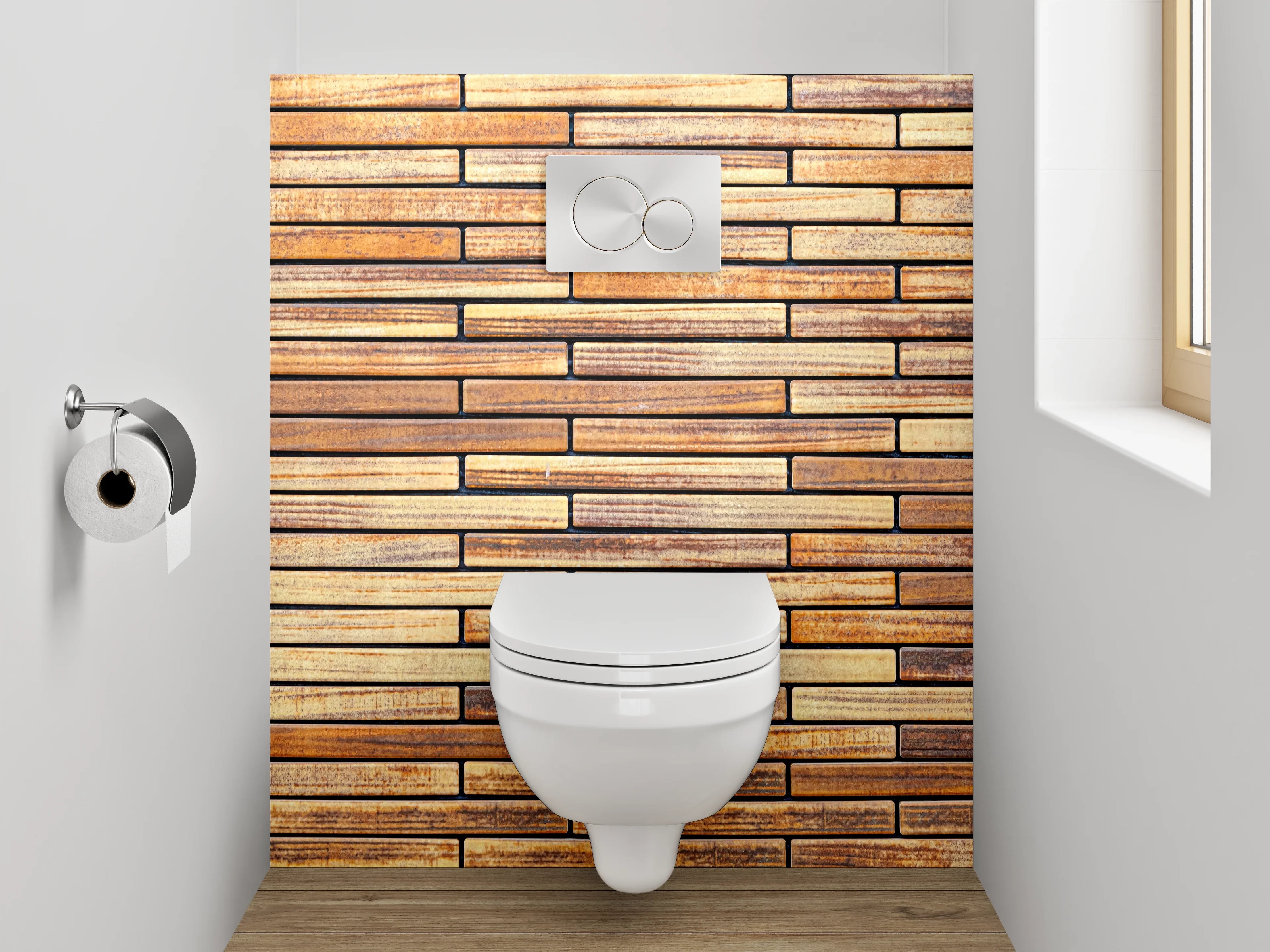 WC-Rückwand - Vintage Holz Fliesen Wandmuster