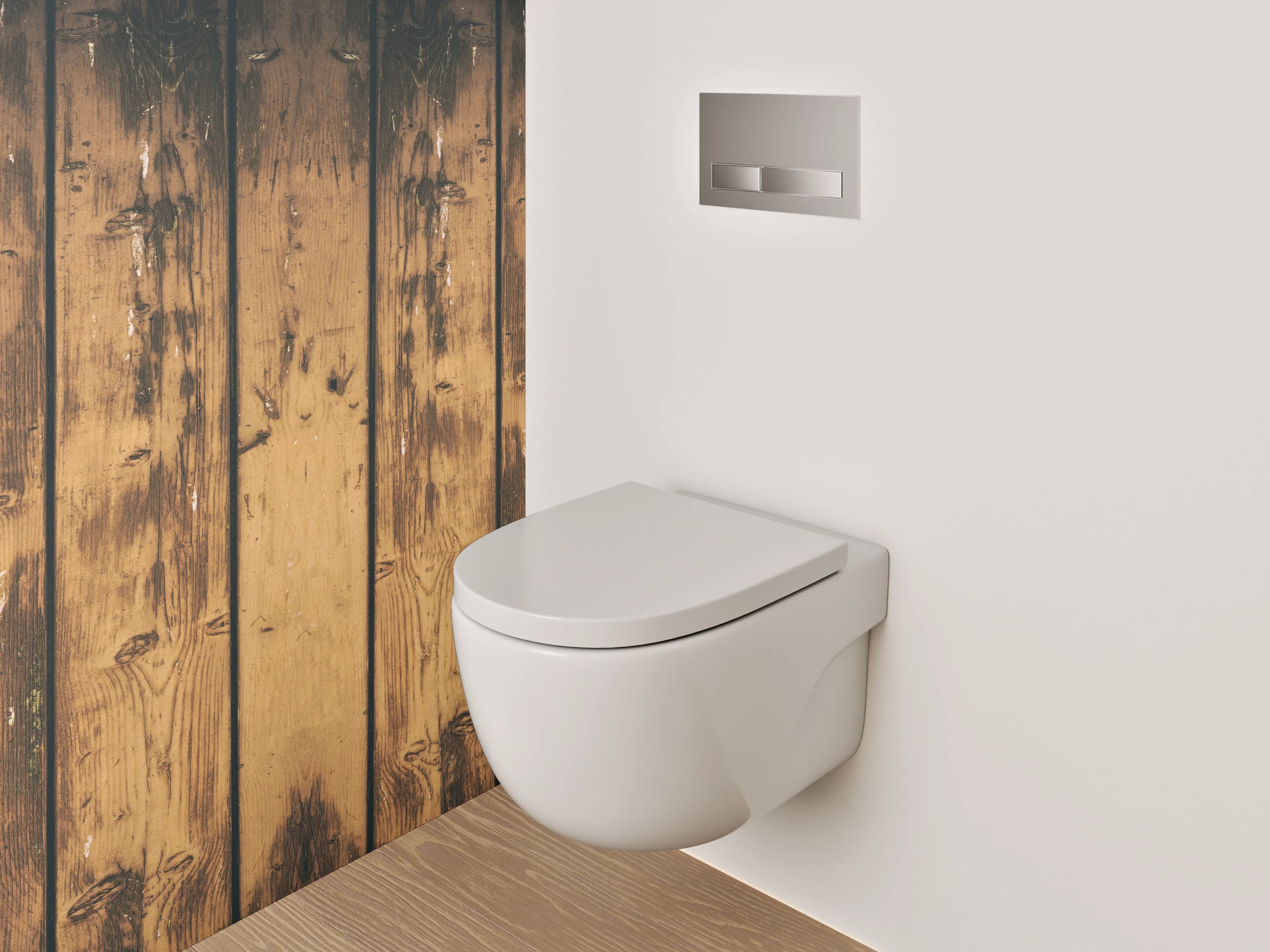 WC-Rückwand - Vintage Holz Wandpaneel Braun