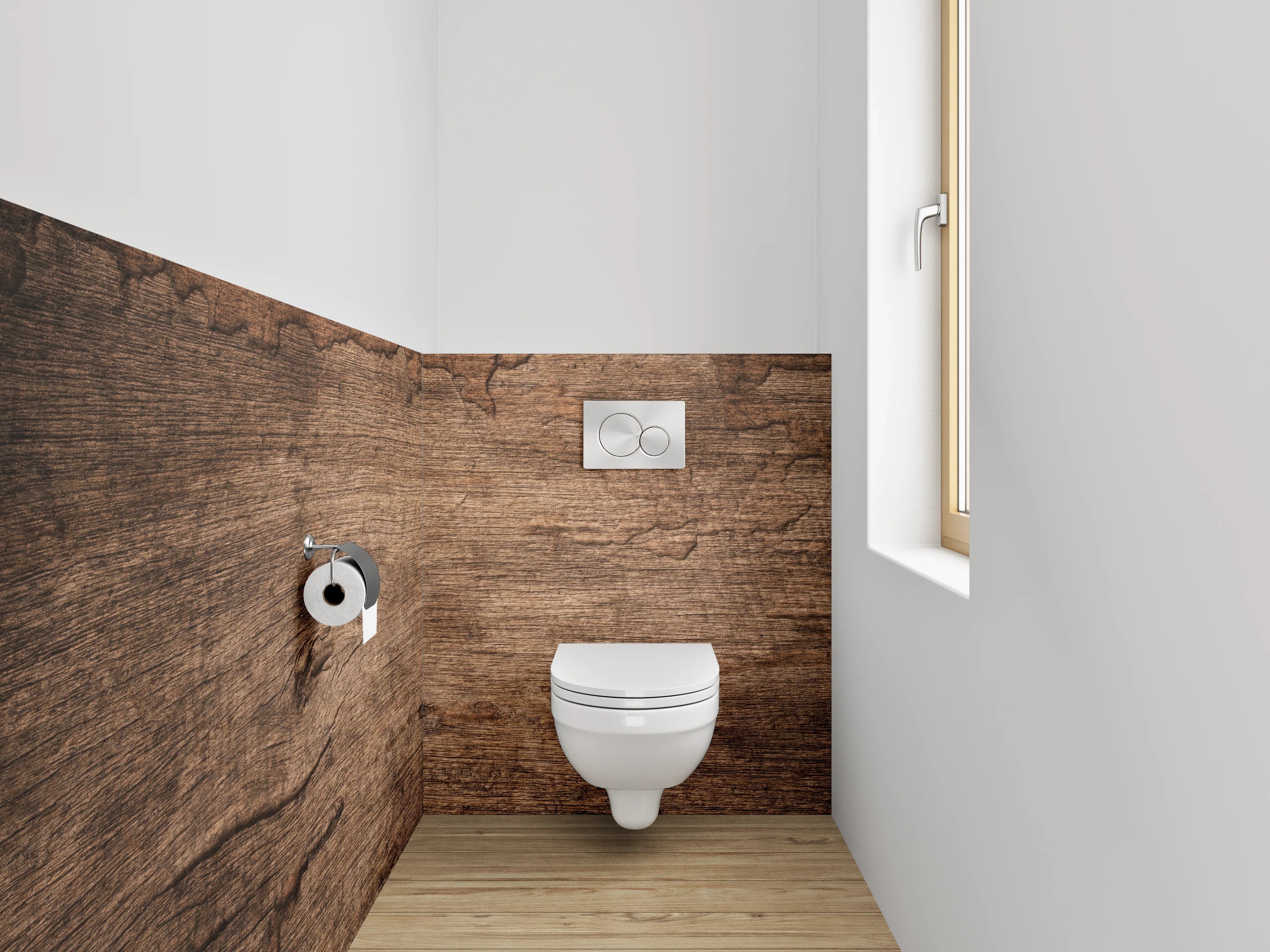 WC-Rückwand - Vintage Holzoptik Wanddekor