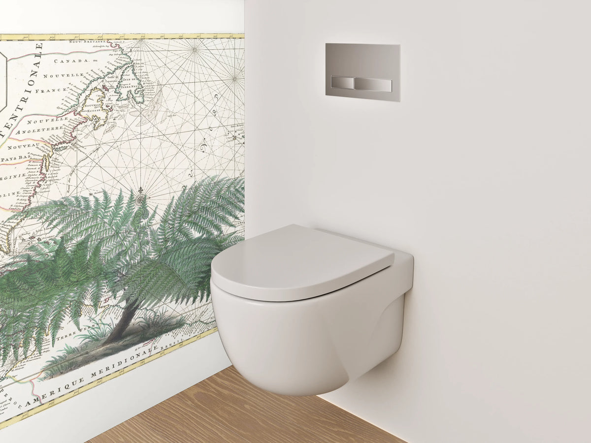 WC-Rückwand - Vintage Landkarte mit Farn botanisch