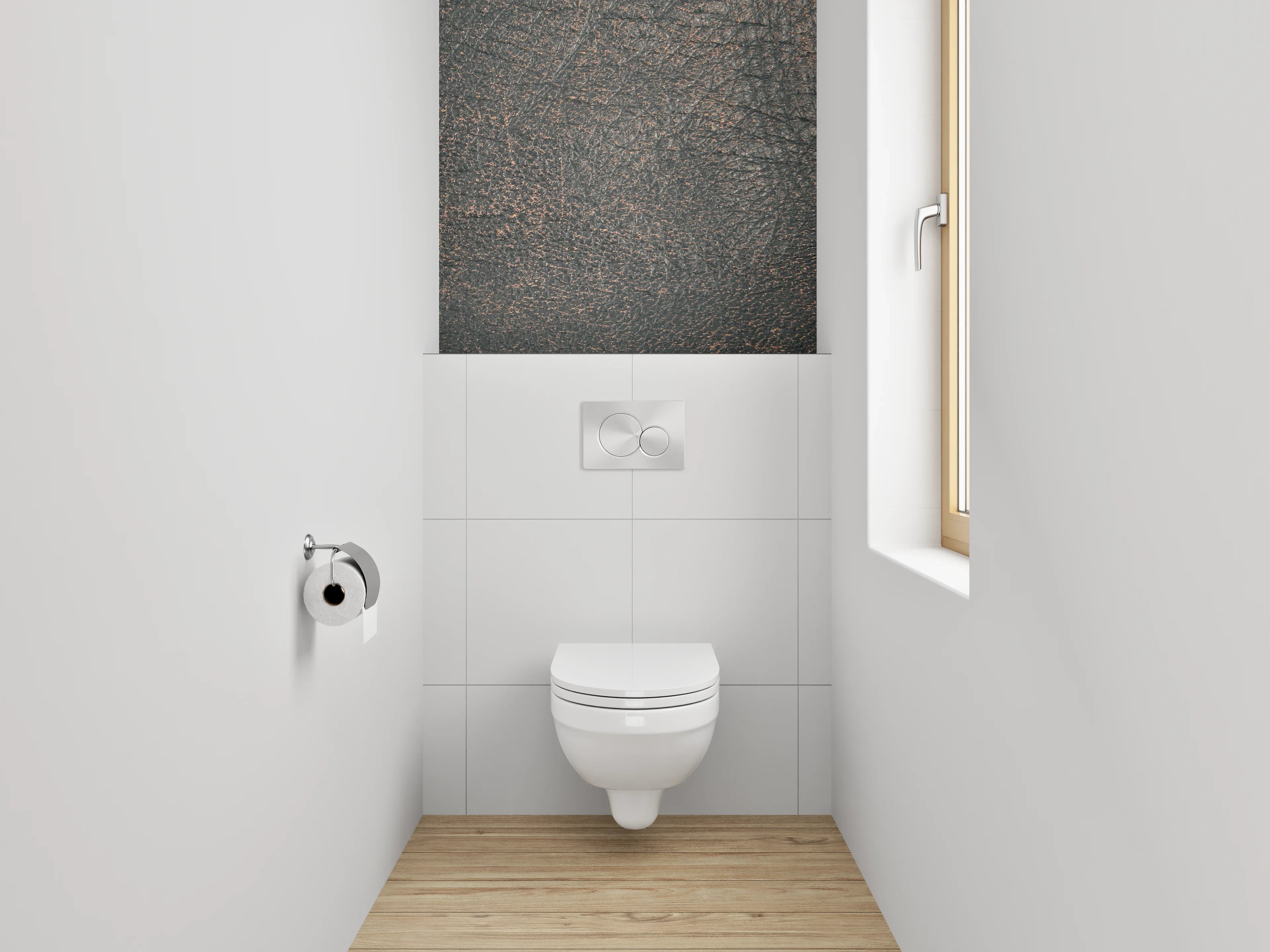 WC-Rückwand - Vintage Lederstruktur Braun