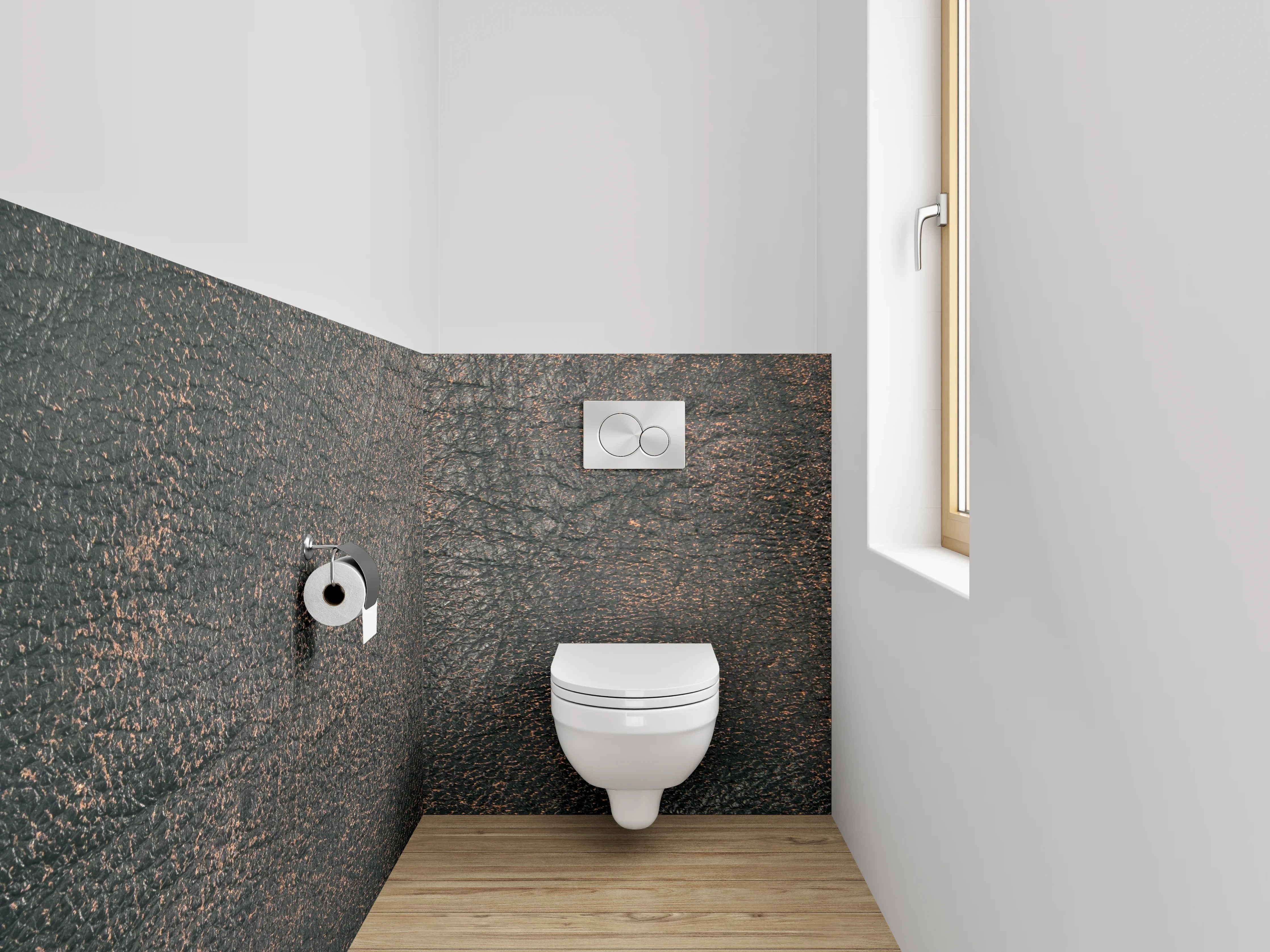 WC-Rückwand - Vintage Lederstruktur Braun