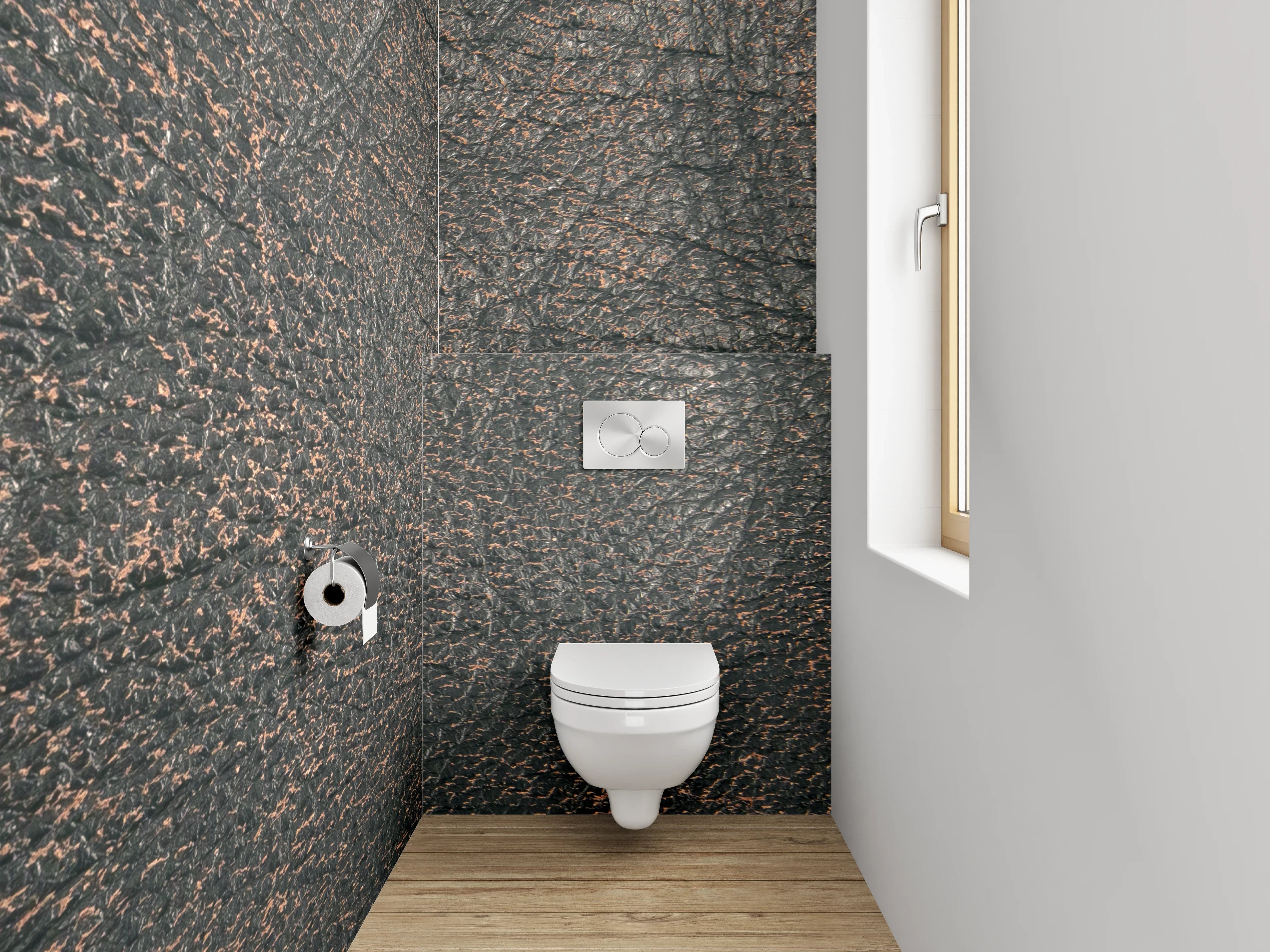 WC-Rückwand - Vintage Lederstruktur Braun