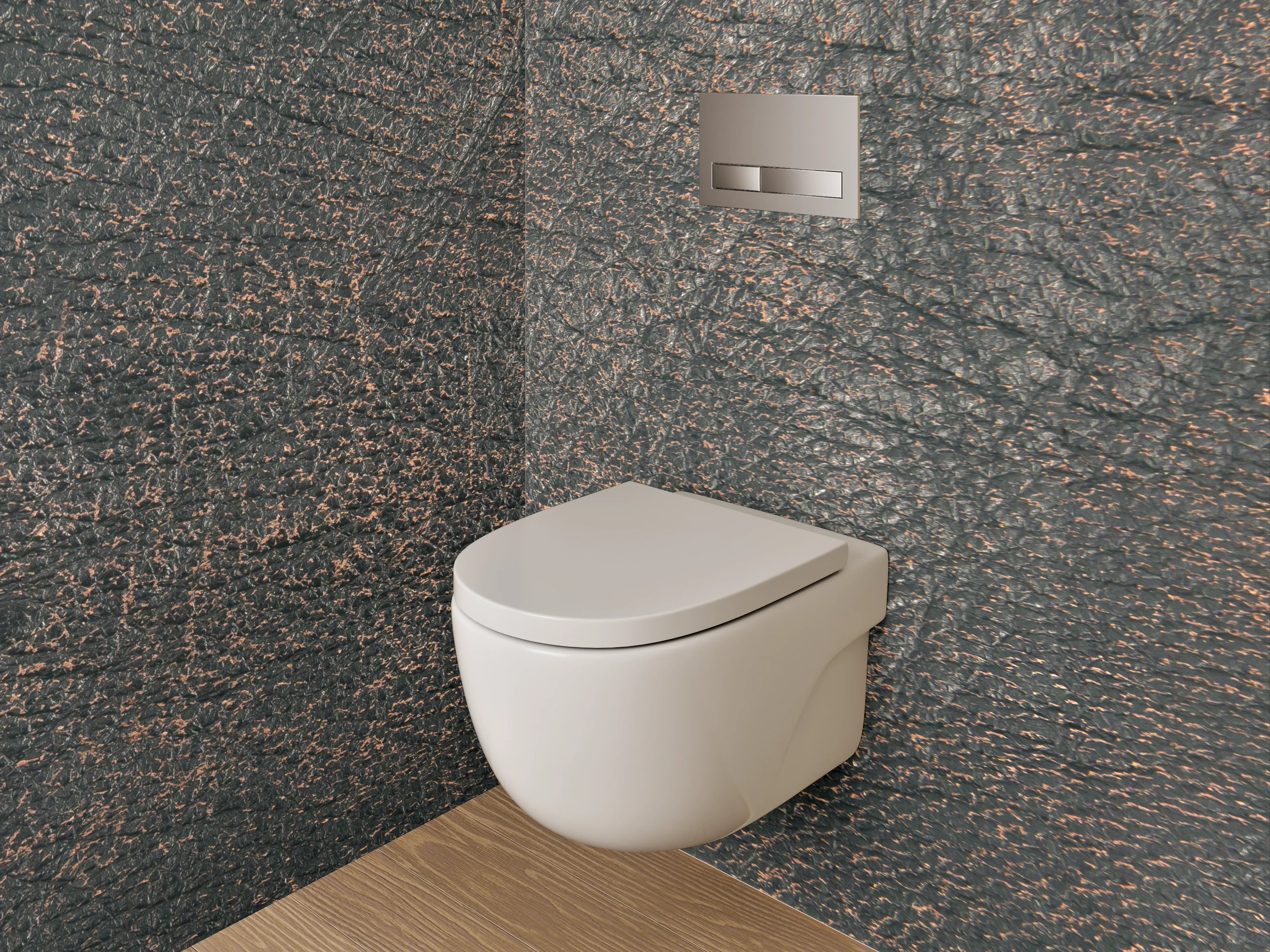 WC-Rückwand - Vintage Lederstruktur Braun